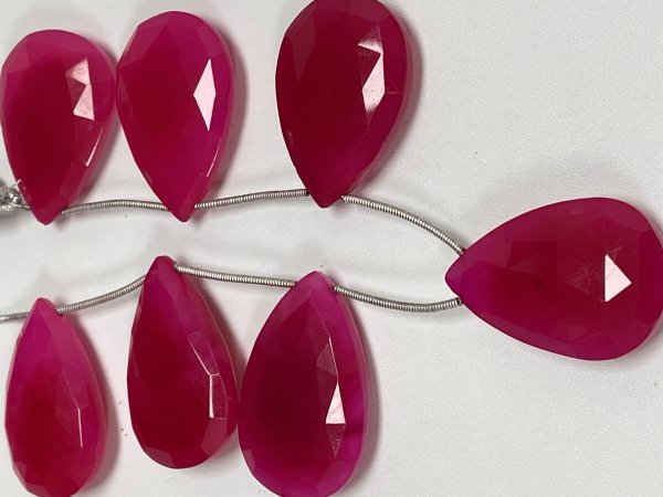 Pink Chalcedony Pears Faceted