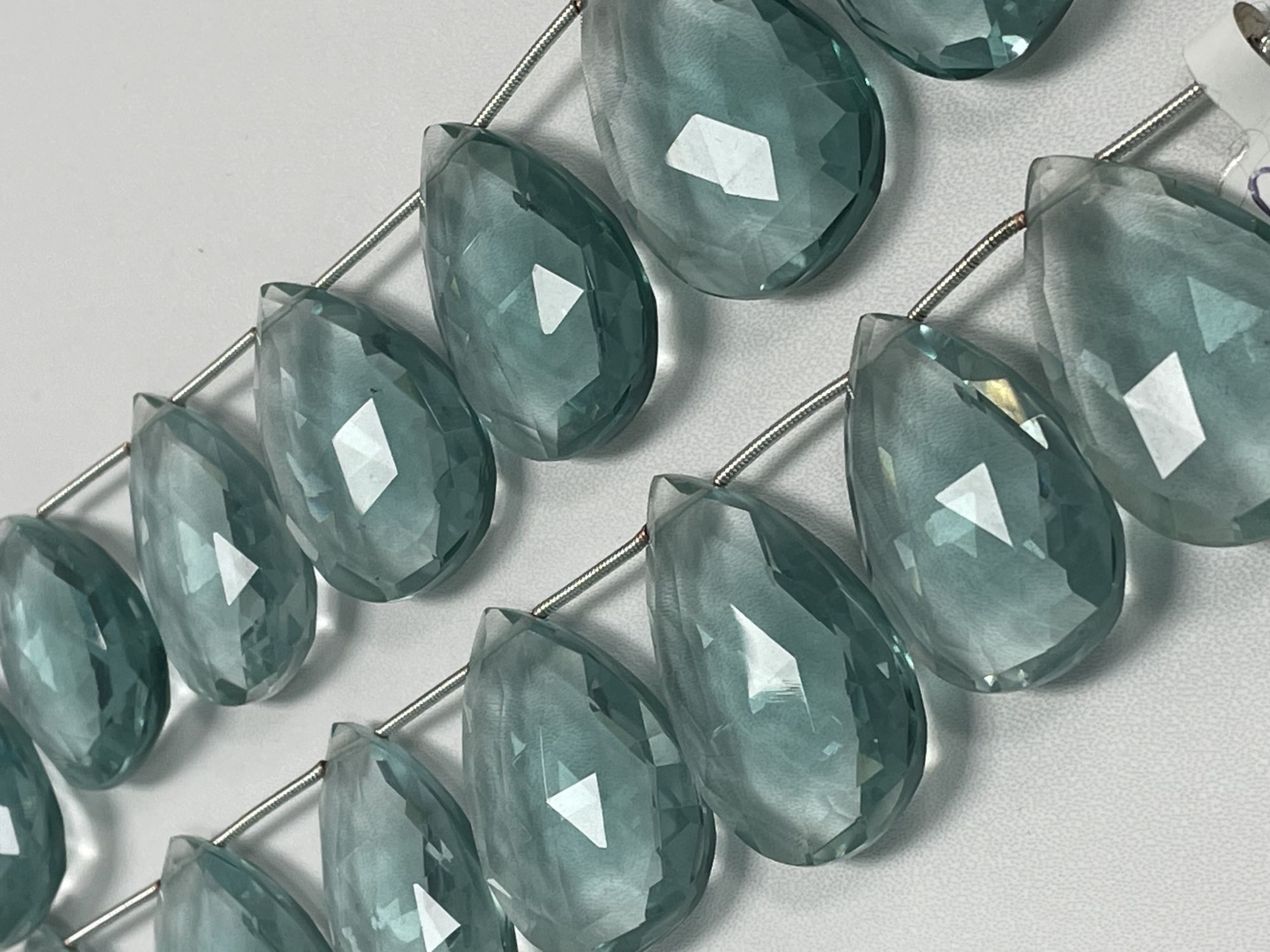 Aquamarine Hydro Quartz Pear Faceted
