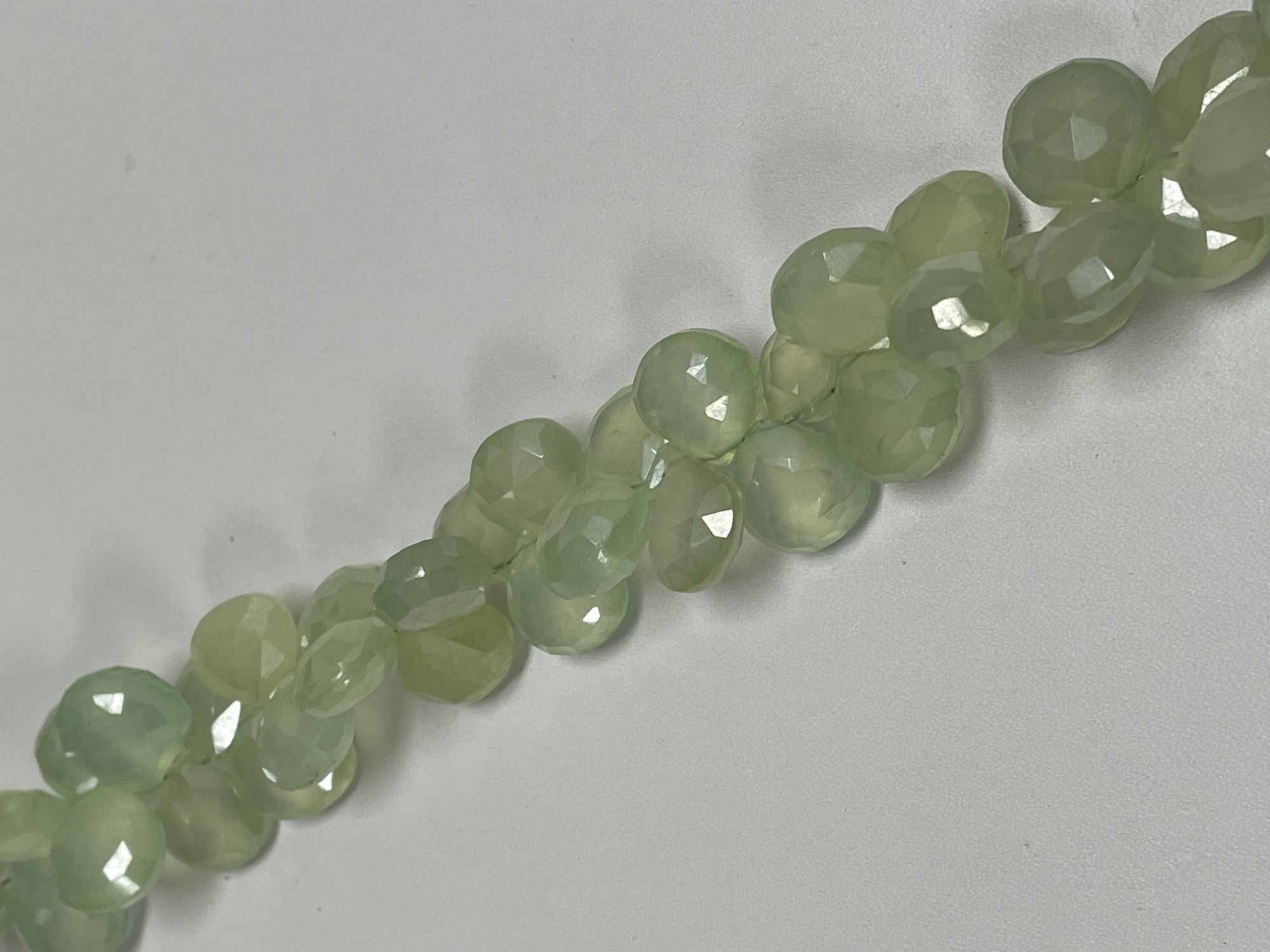 Light Green Chalcedony Heart Faceted