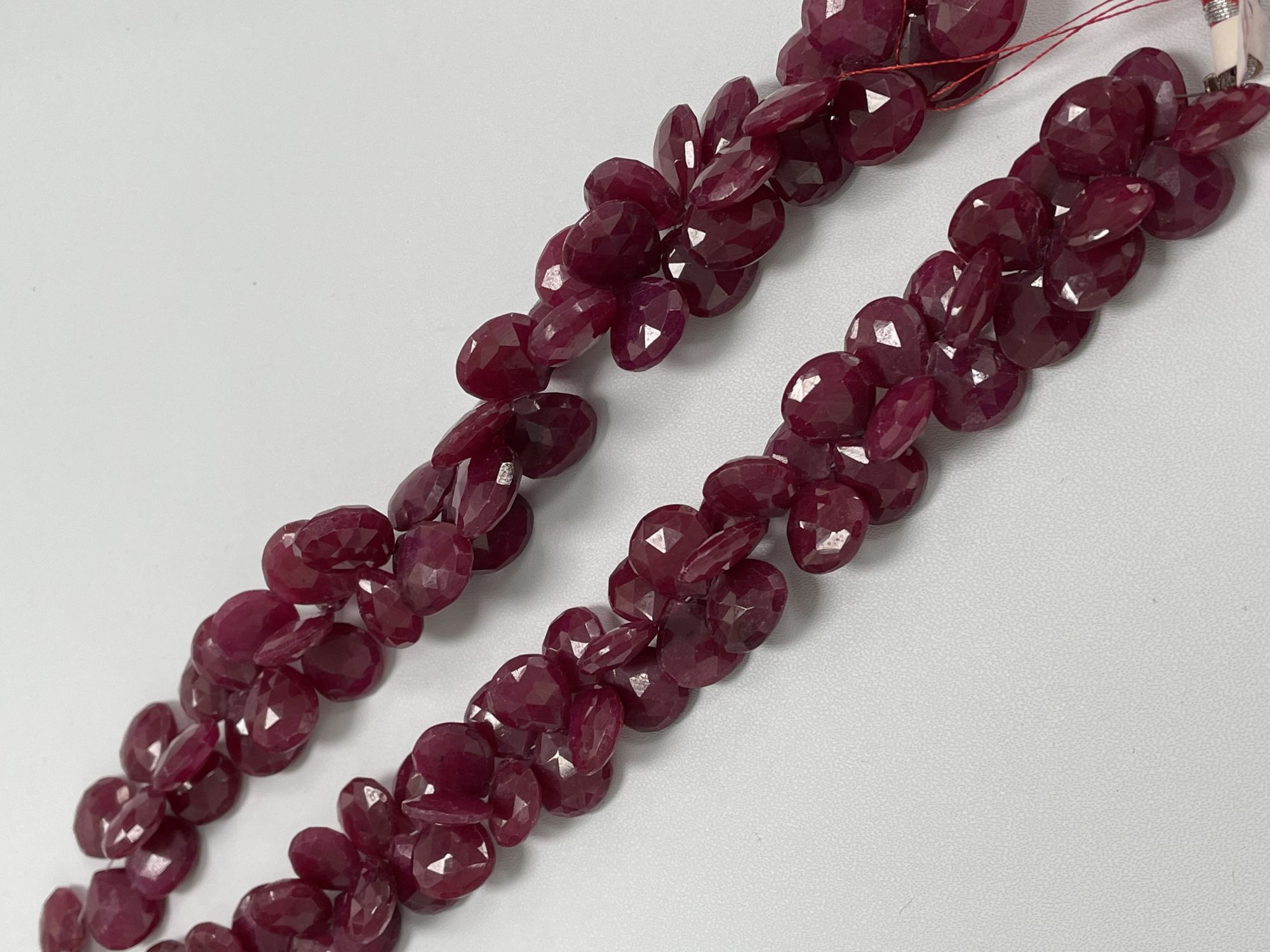 Dyed Ruby Heart Faceted