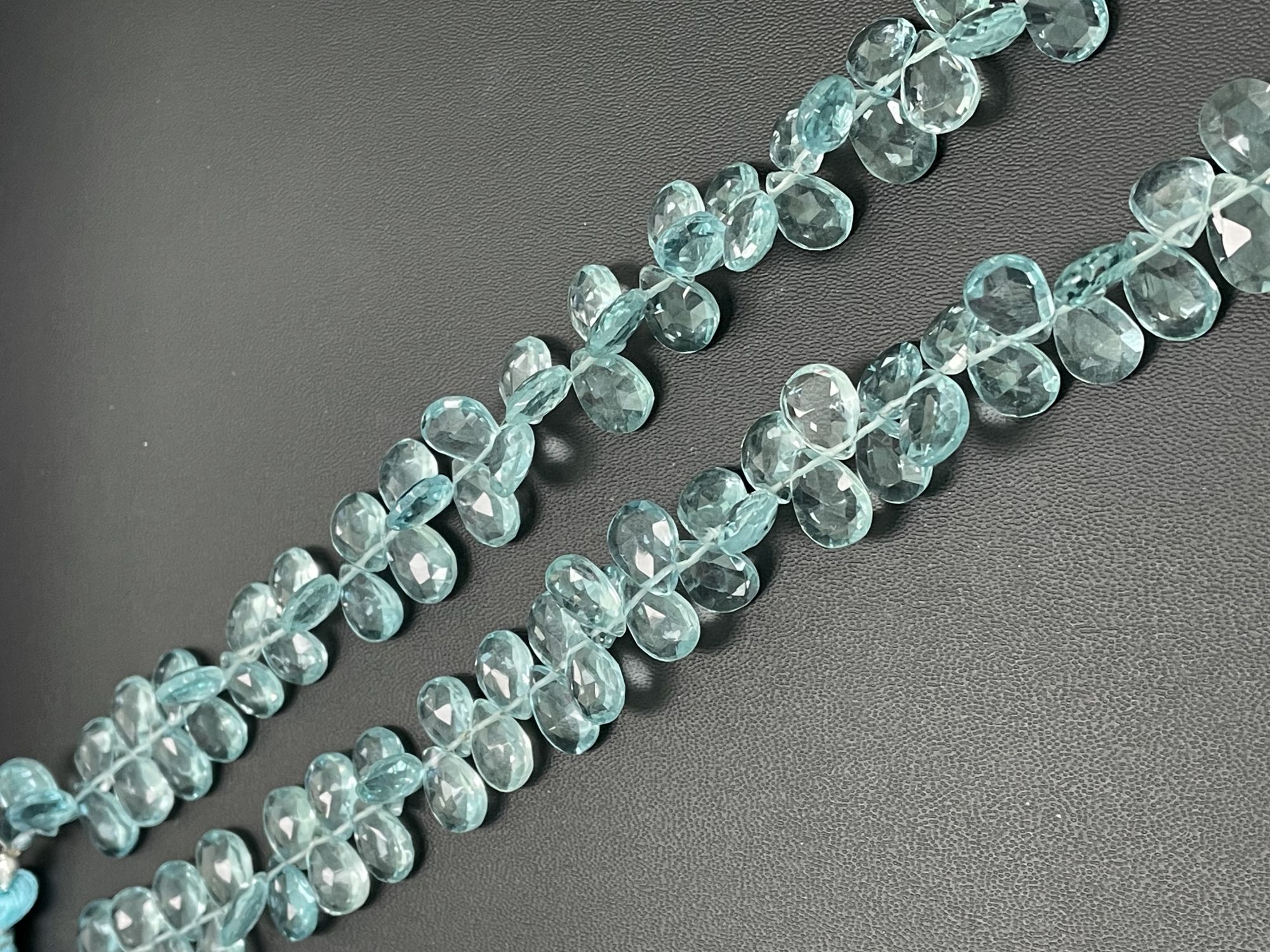 Aquamarine Hydro Quartz Pear Faceted