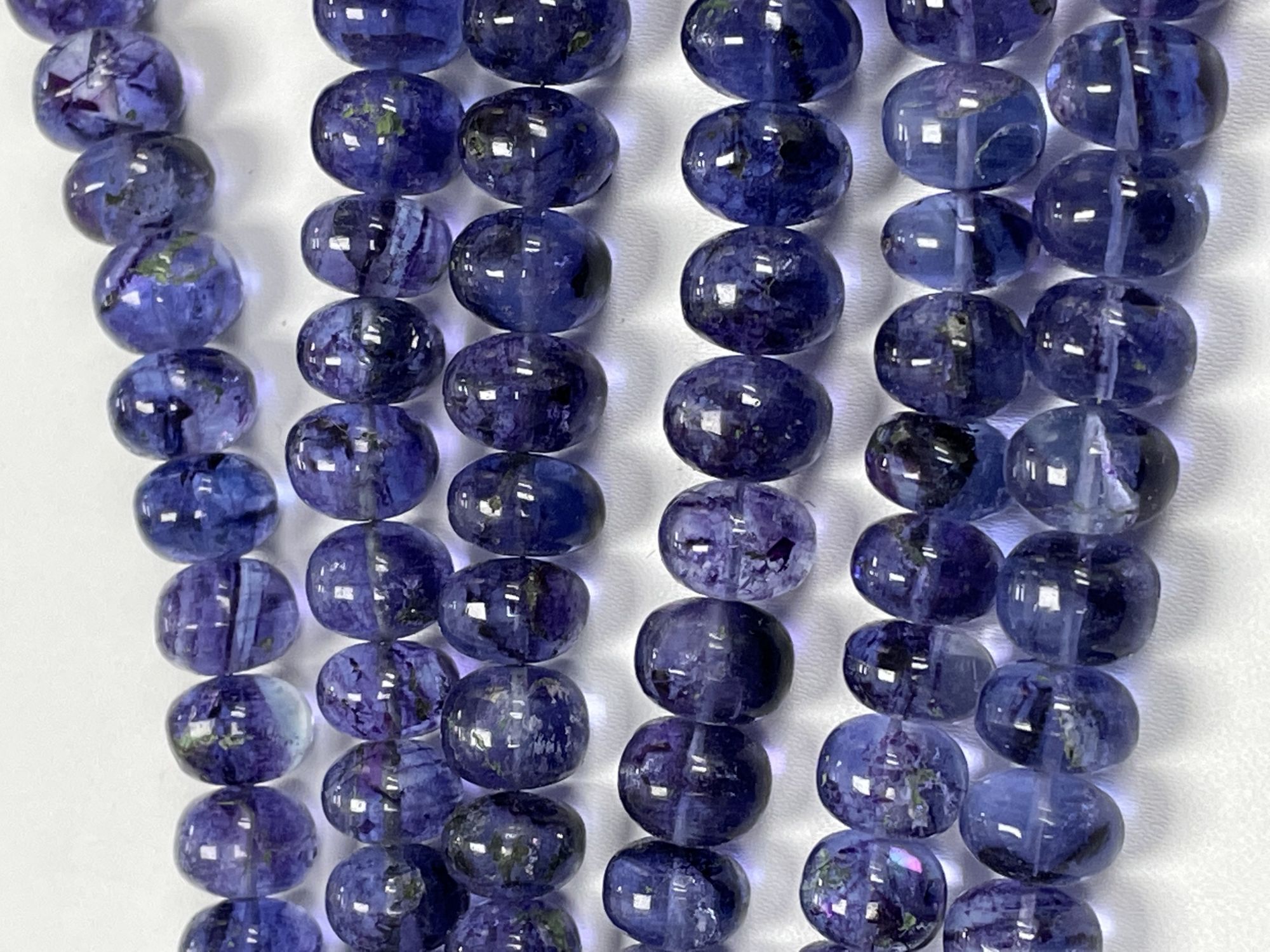 Blue Fluorite Rondelle Smooth Graduated