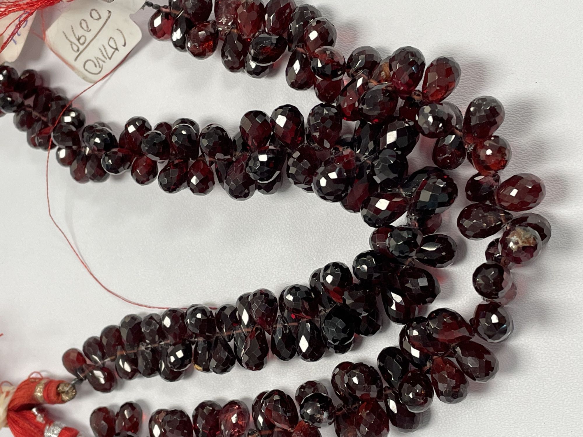 Red Garnet Drop Faceted