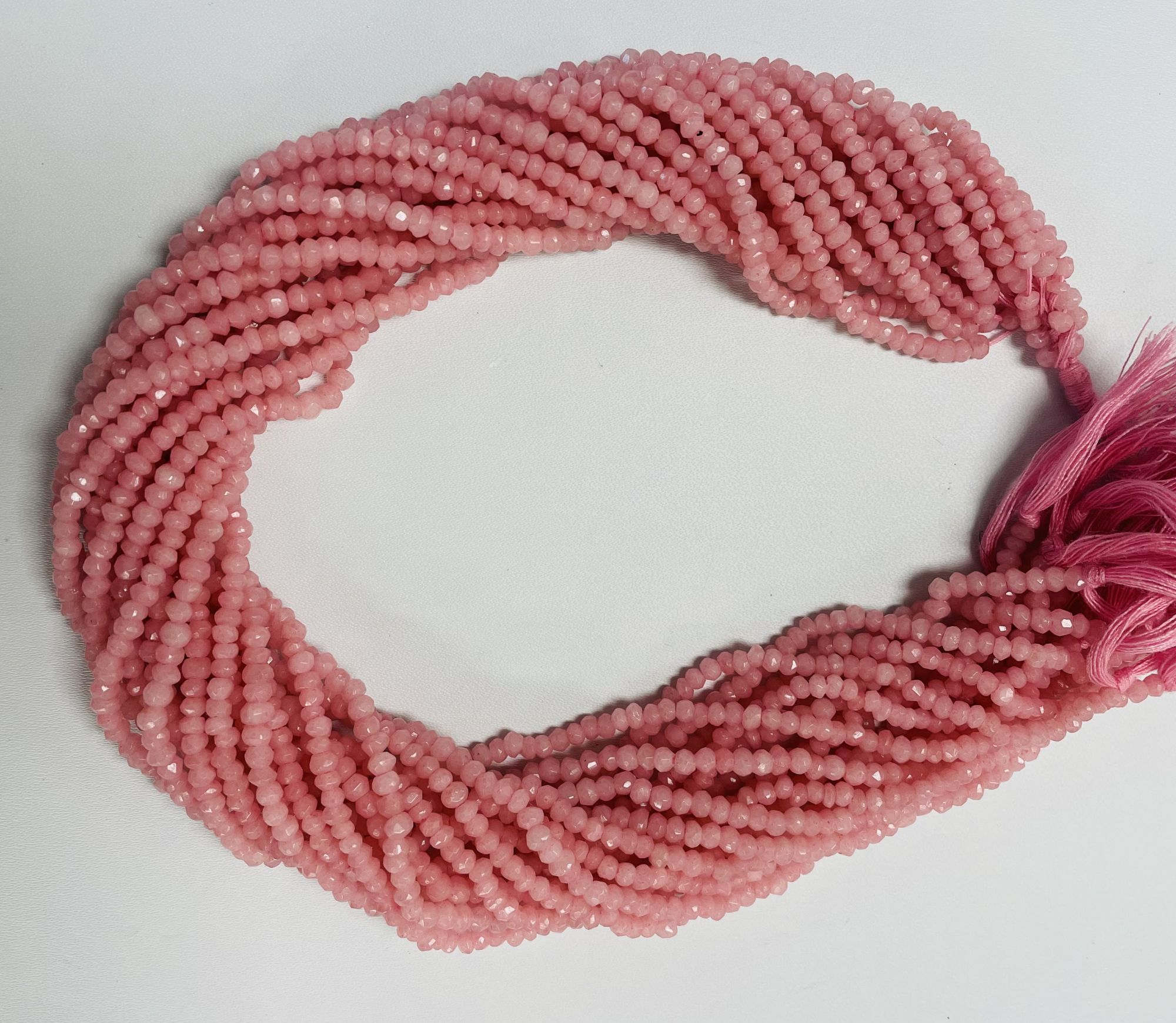 Pink Peruvian Opal Rondelle Faceted