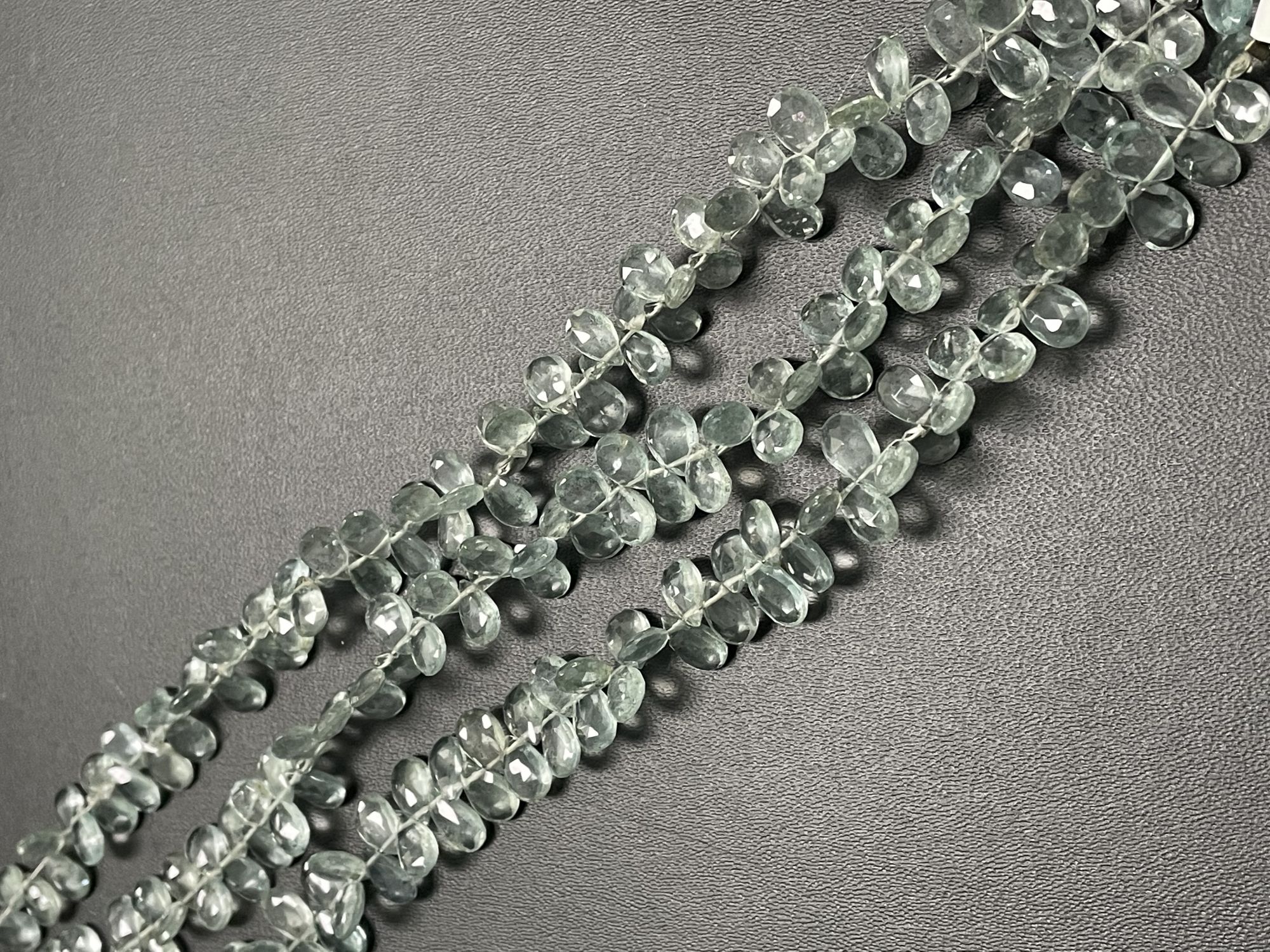 Moss Aquamarine Pear Faceted