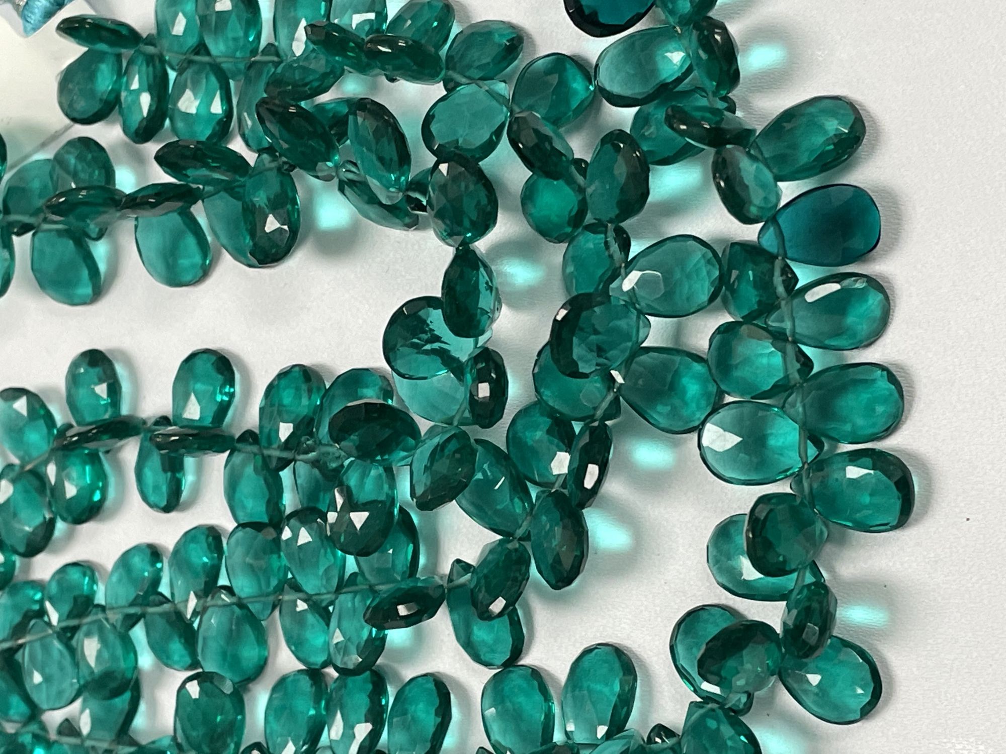 Teal Hydro Quartz Pear Facetd