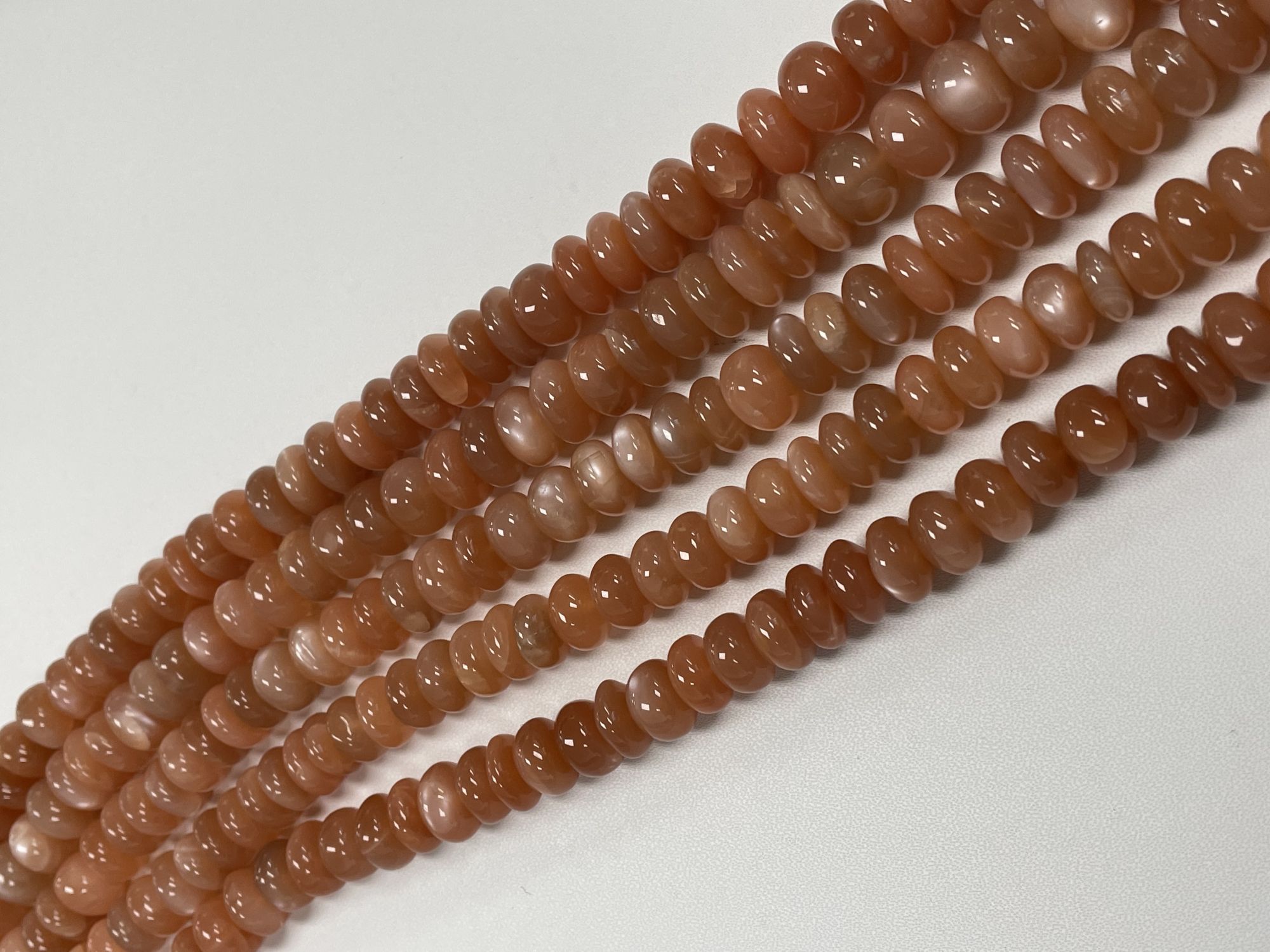 Peach Moonstone Rondelle Smooth