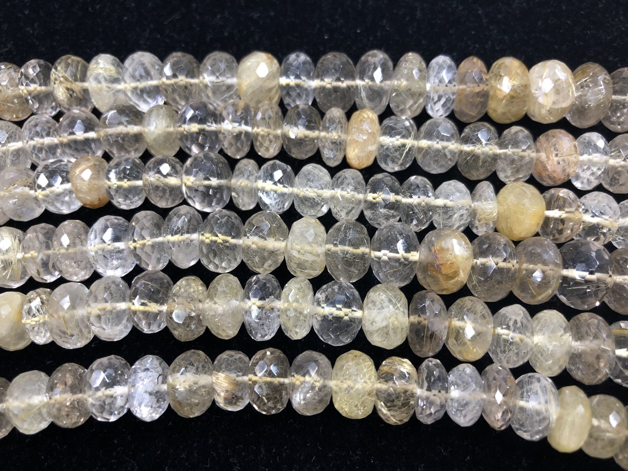 Golden Rutilated Quartz Rondelles Faceted