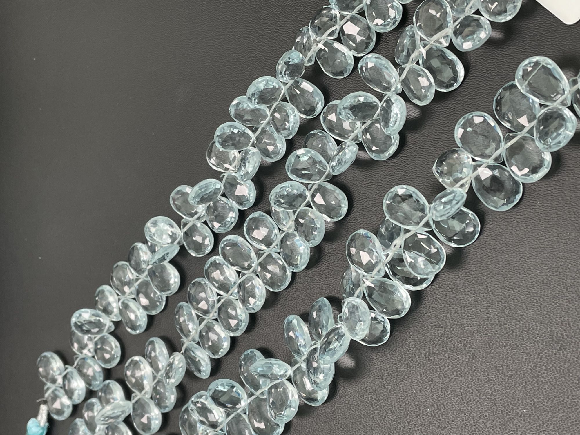 Aquamarine Hydro Quartz Pear Faceted