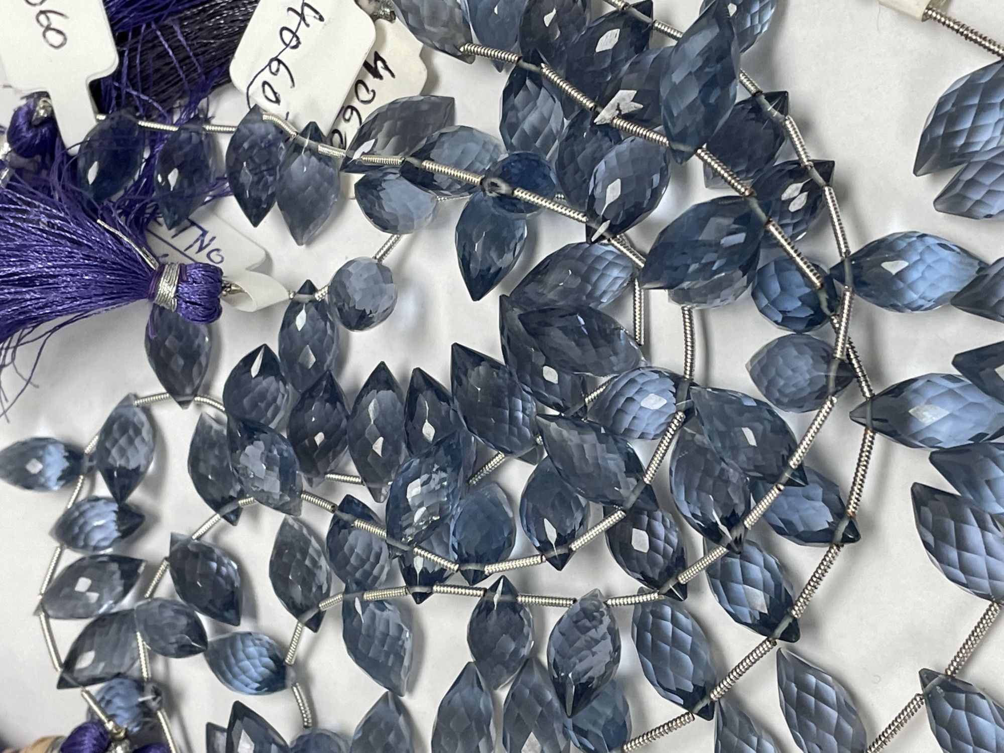 Blue Hydro Quartz Puff Marquise Faceted