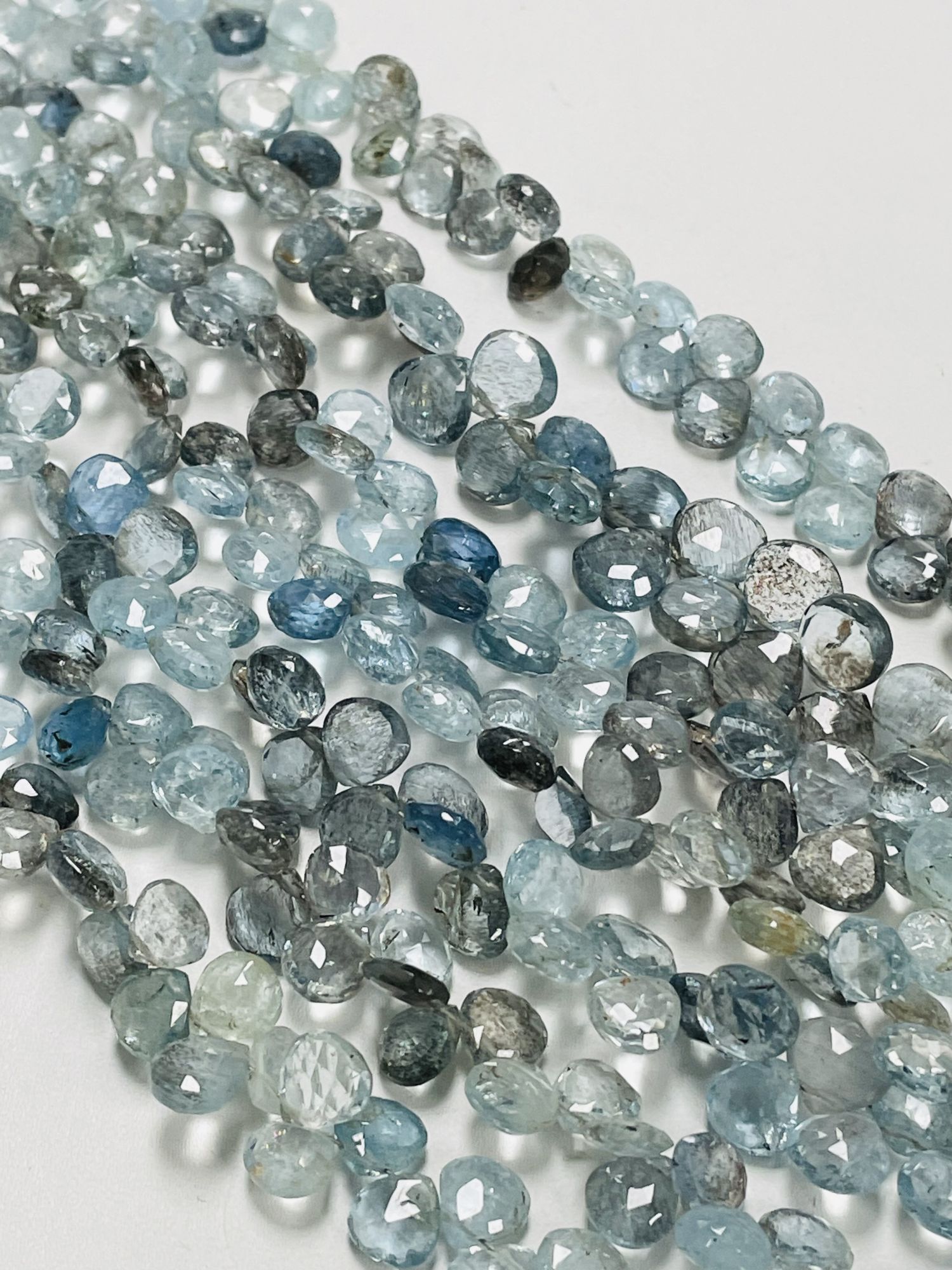 Copper Aquamarine Heart Faceted