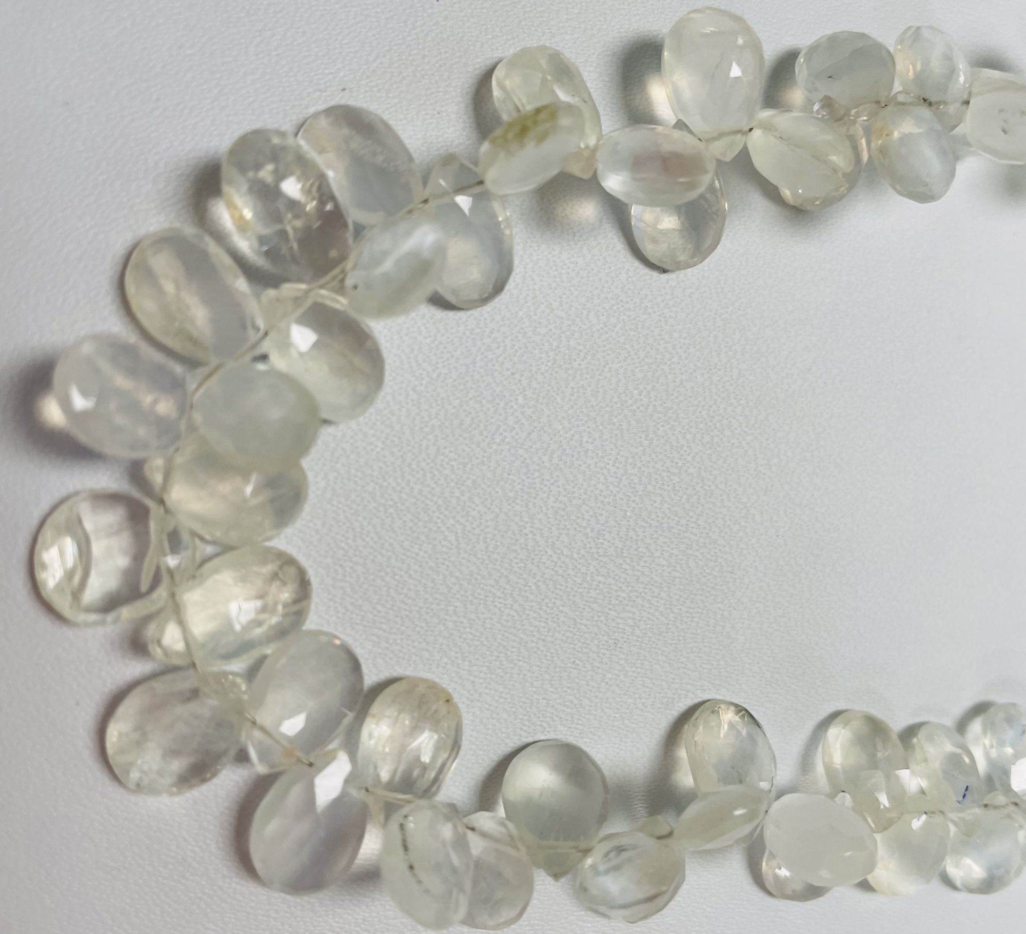 Pearl Chalcedony Pear Faceted