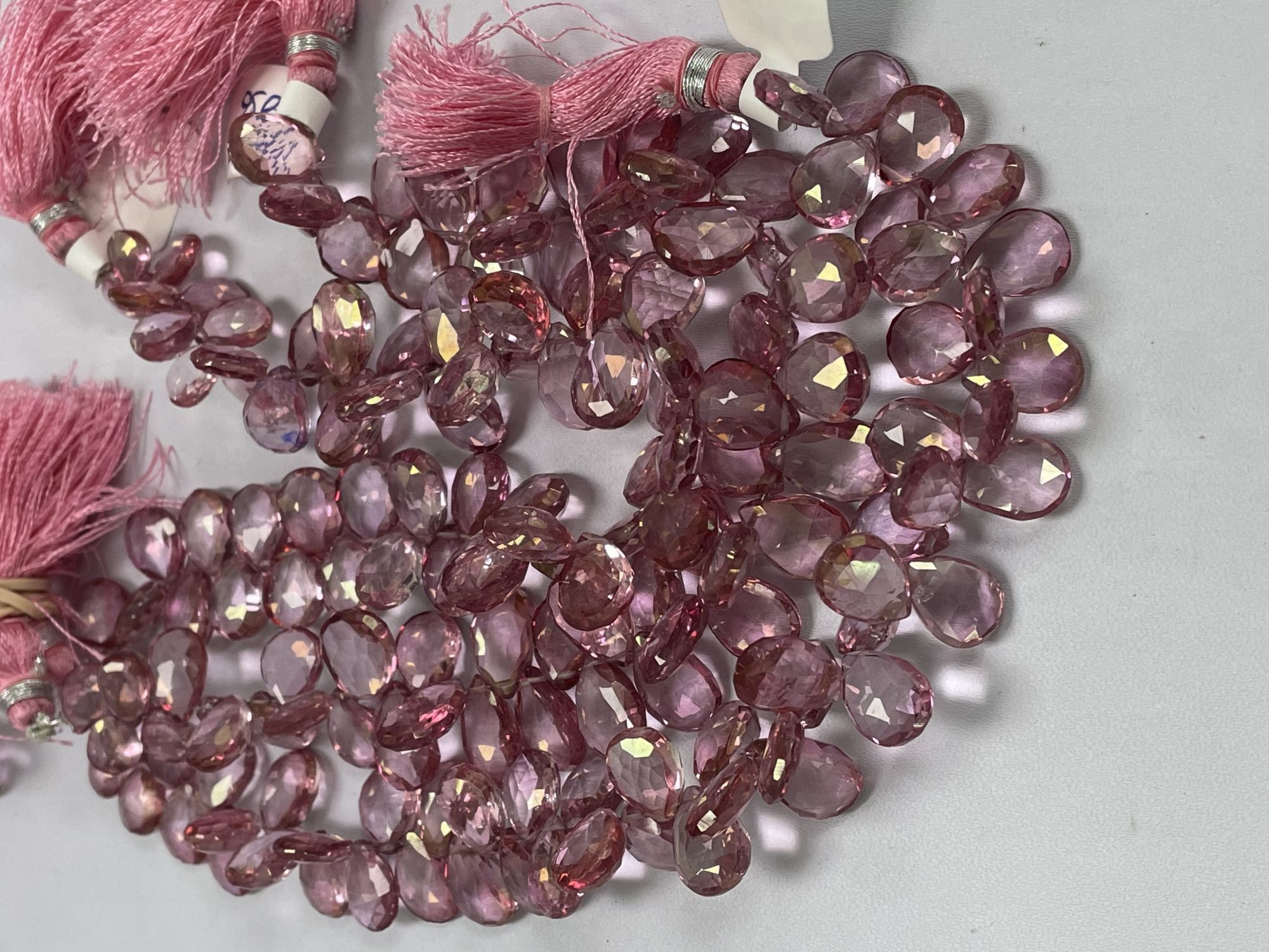 Pink Mystic Quartz Pear Faceted