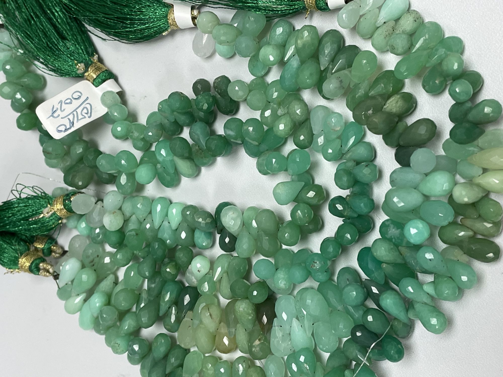 Chrysoprase Drops Faceted