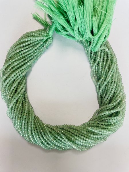 Green Strawberry Quartz Rondelle Faceted