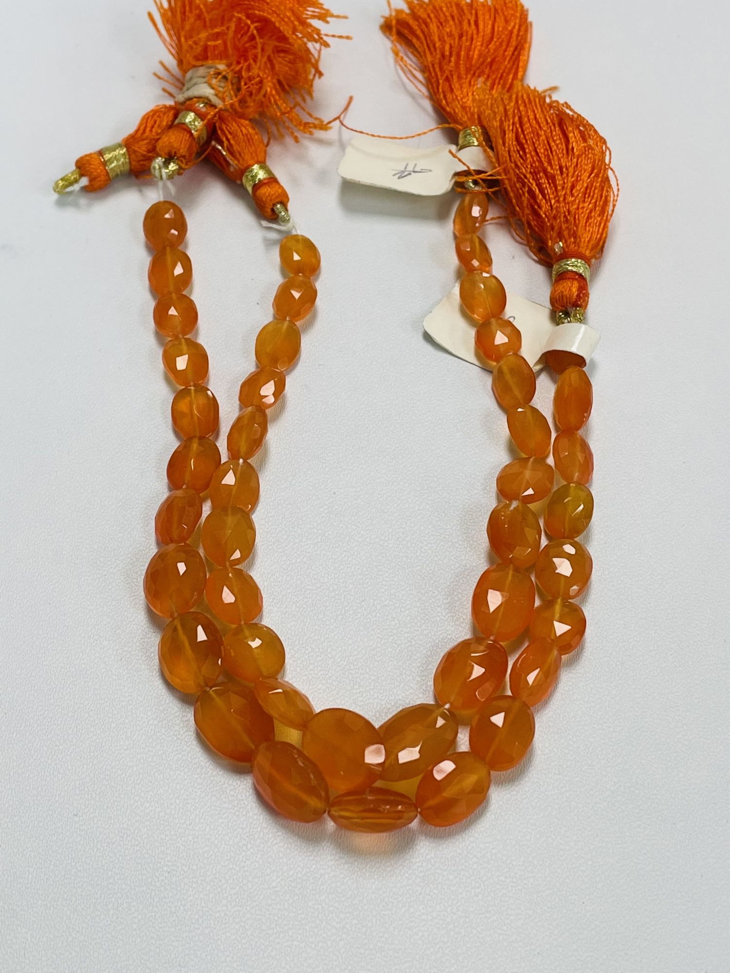 Carnelian Oval Faceted Graduated