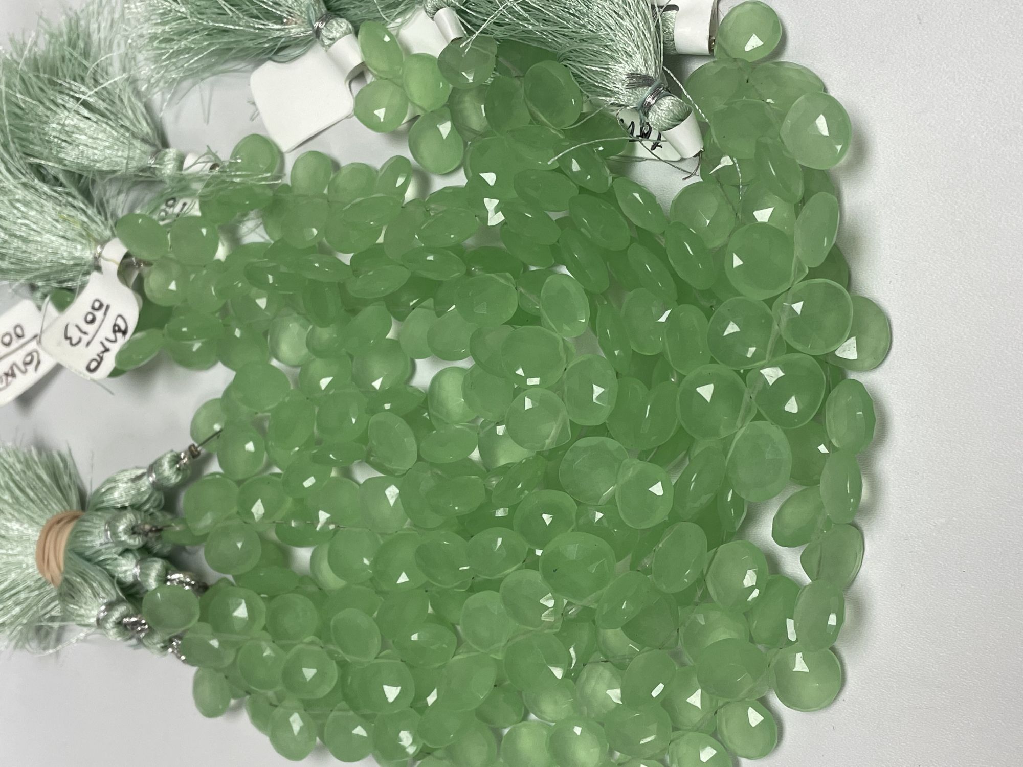 Green Chalcedony Heart Faceted