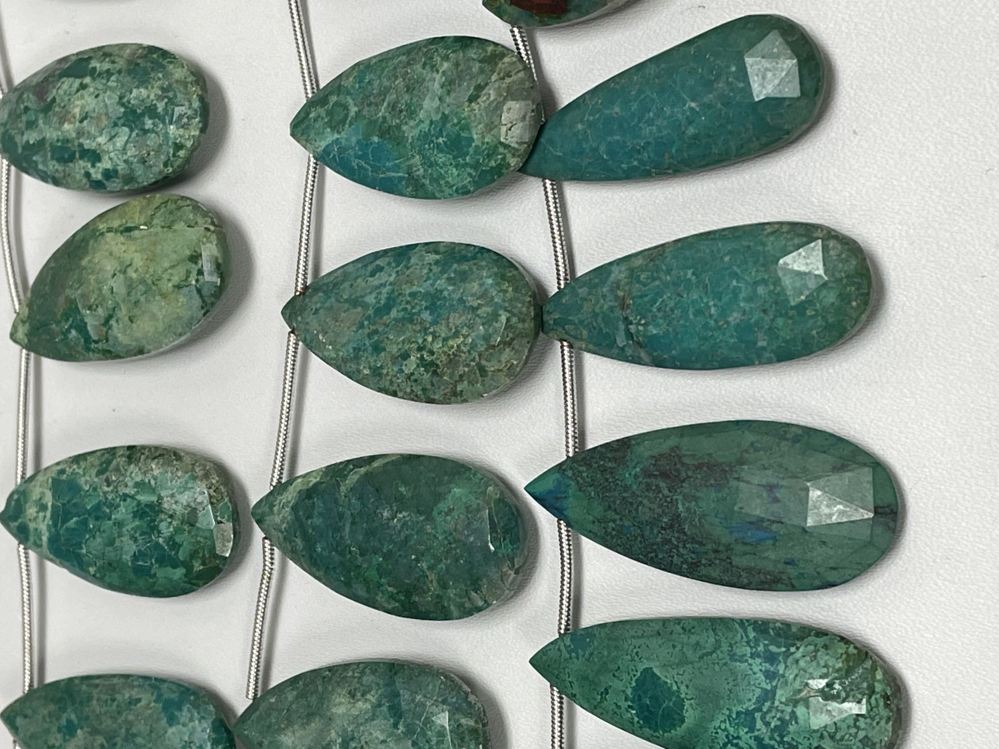 Chrysocolla Pears Faceted