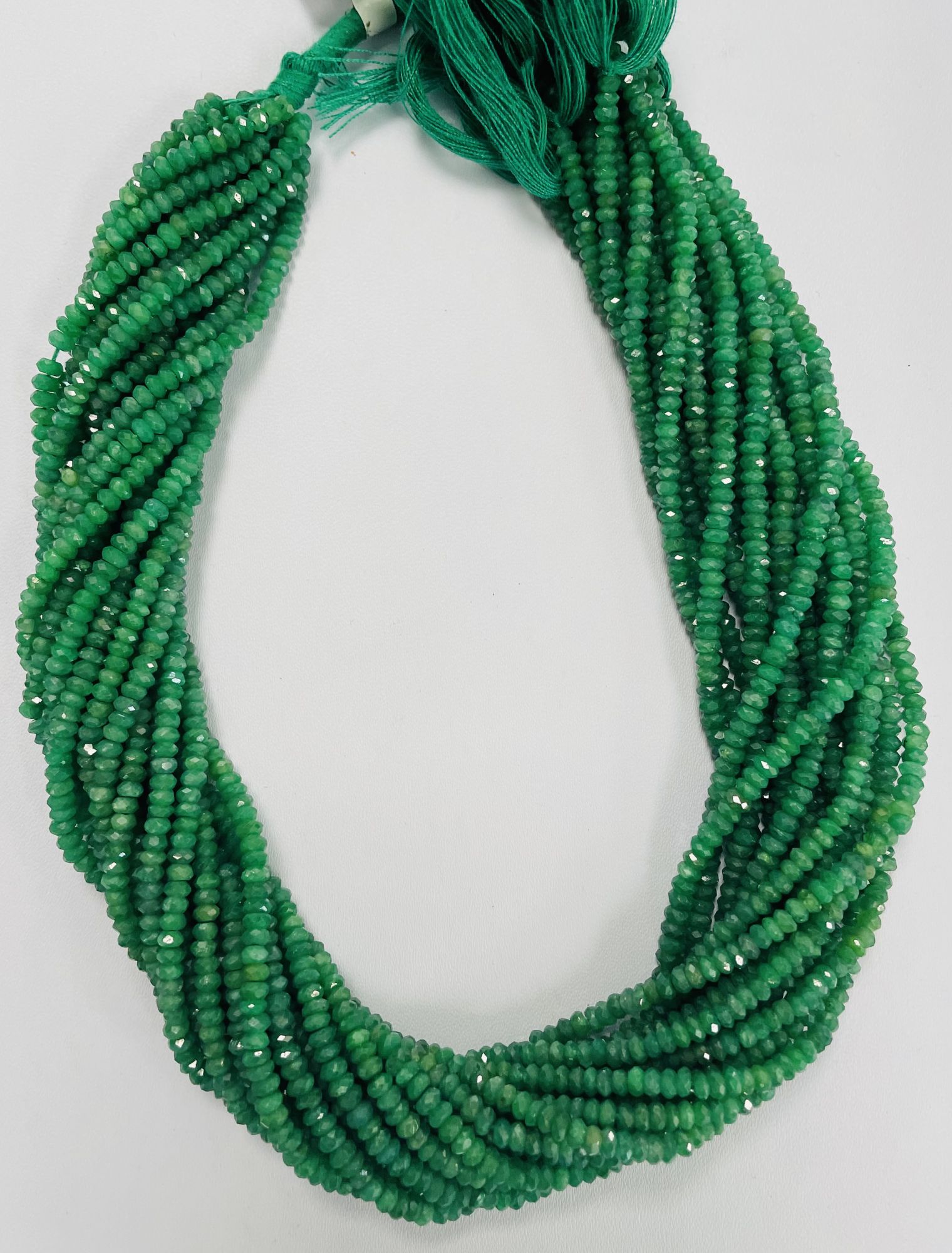 Dyed Emerald Rondelle Faceted