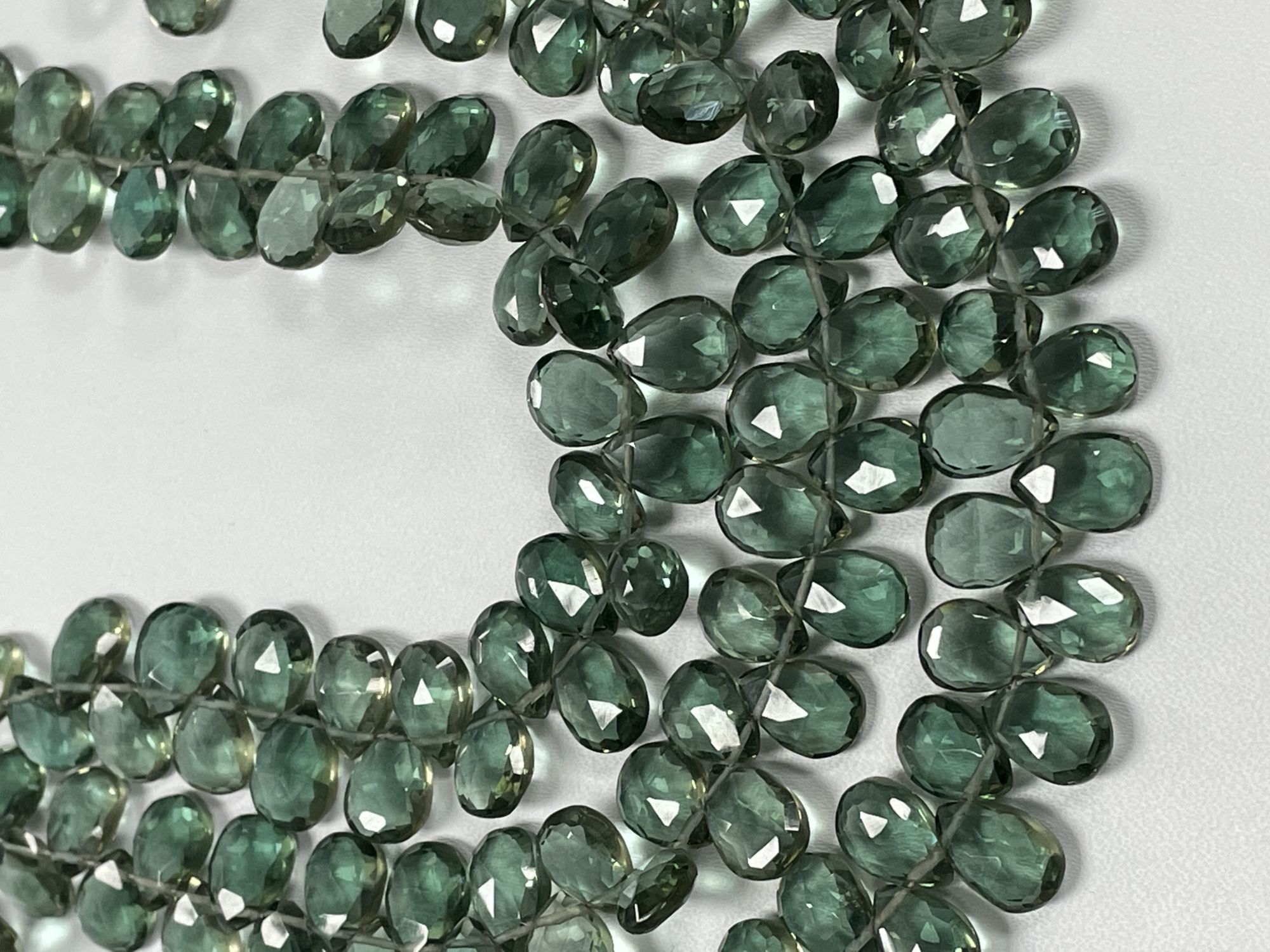 Green Hydro Quartz Pear Faceted