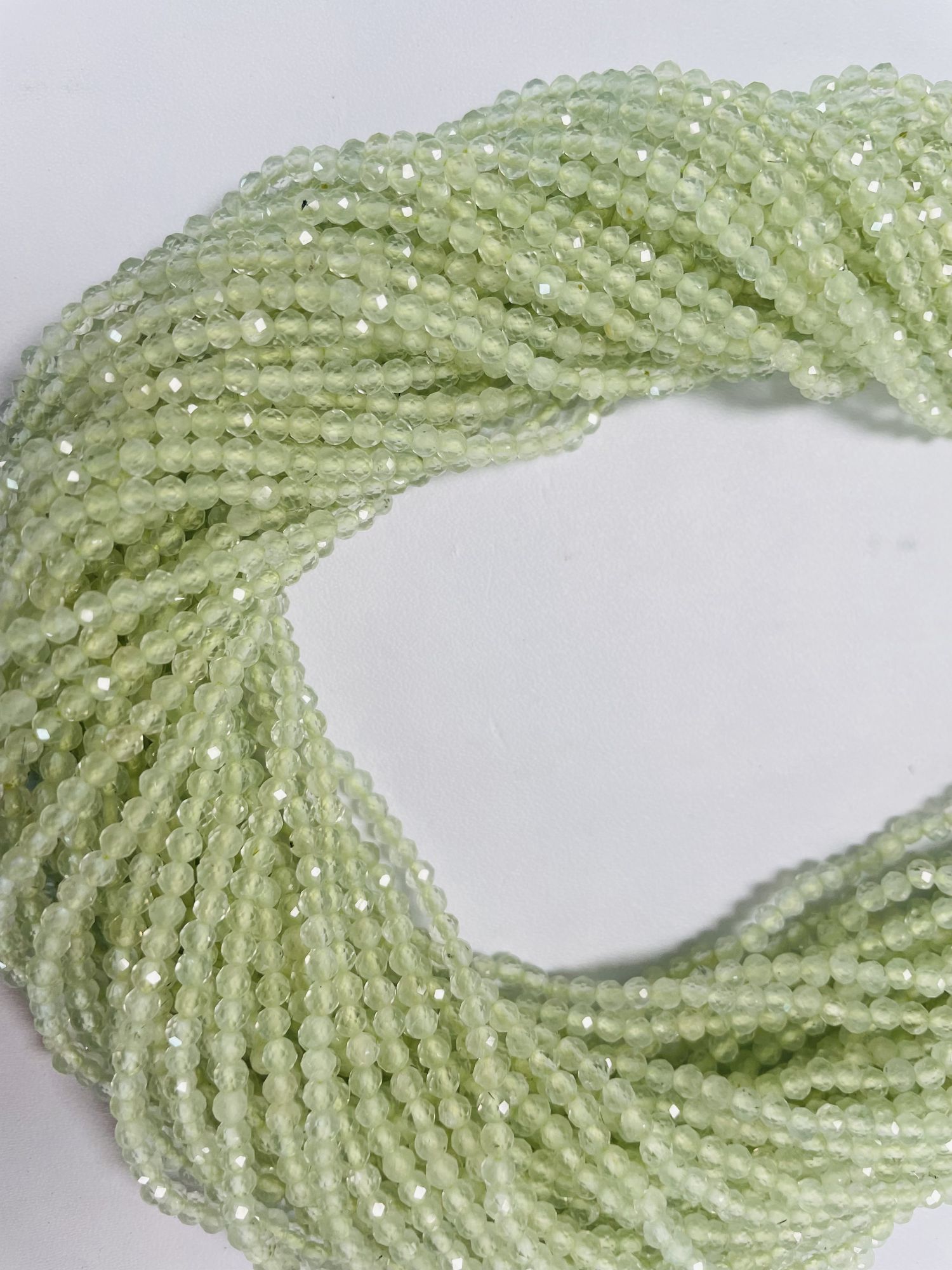 Prehnite Rondelle Faceted
