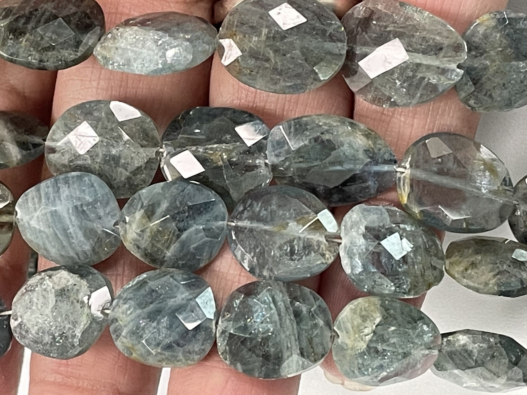 Moss Aquamarine Nugget Faceted