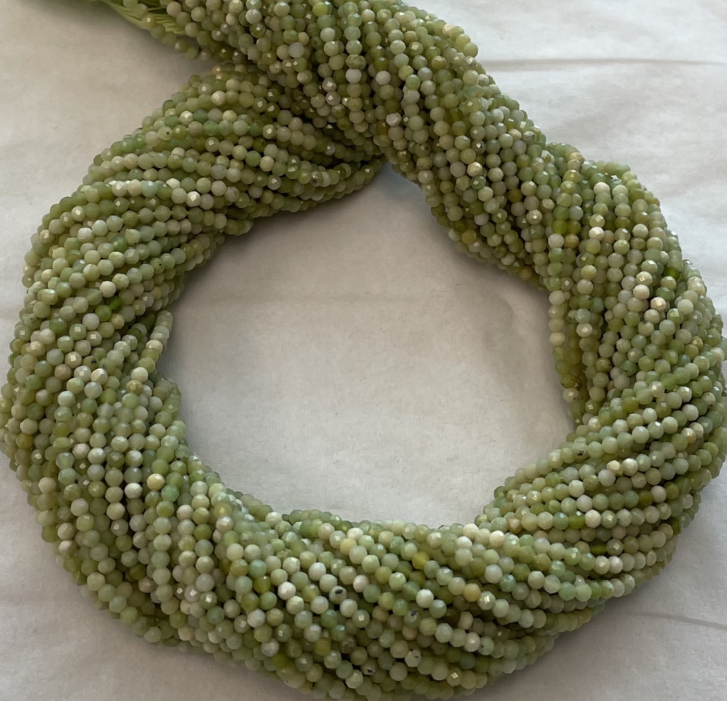 Green Opal Rondelles Faceted