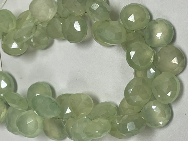 Light Green Chalcedony Heart Faceted