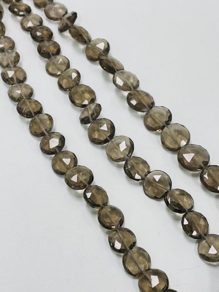 Smoky Quartz Coin Faceted