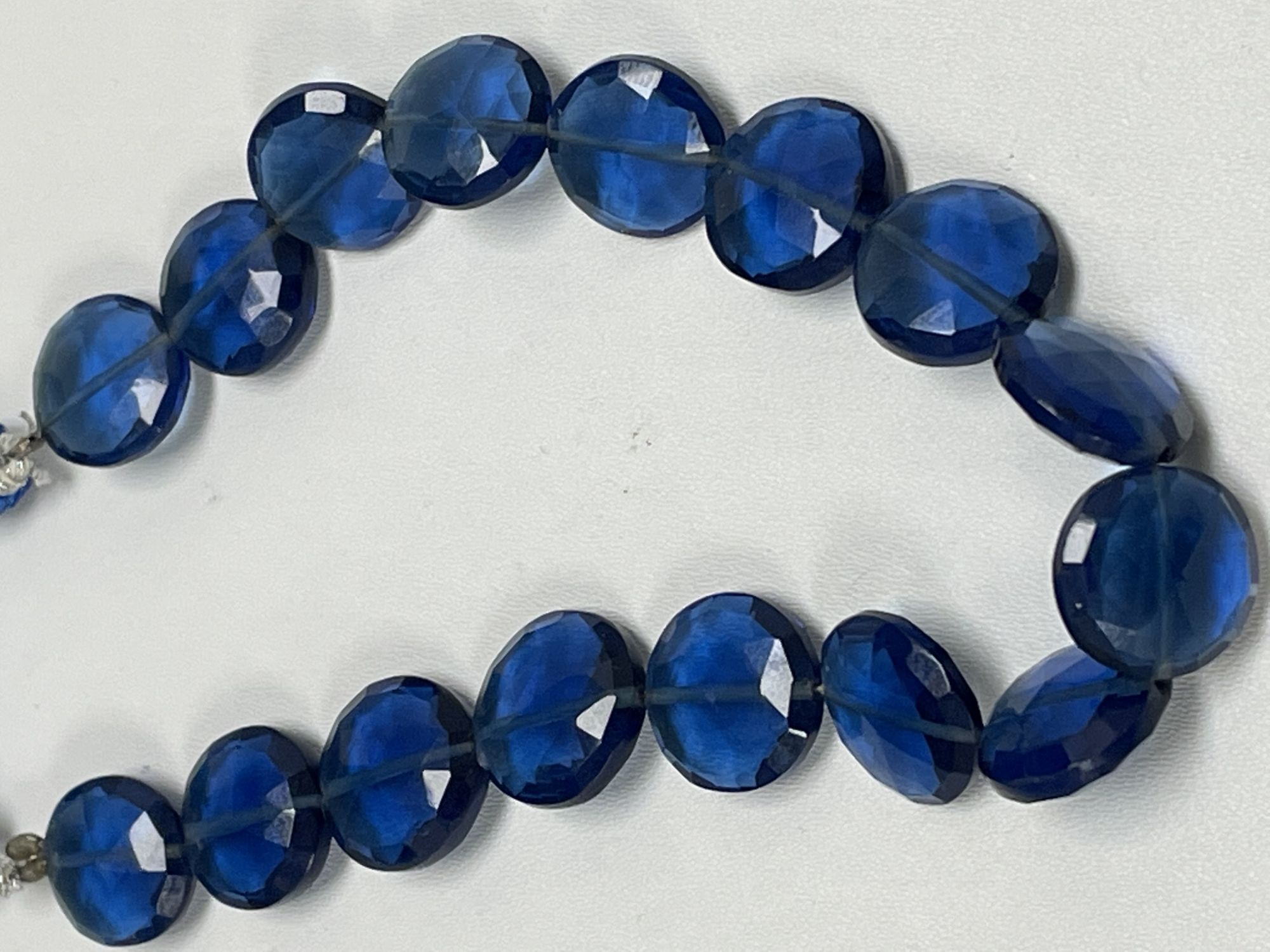 Blue Hydro Quartz Coin Faceted