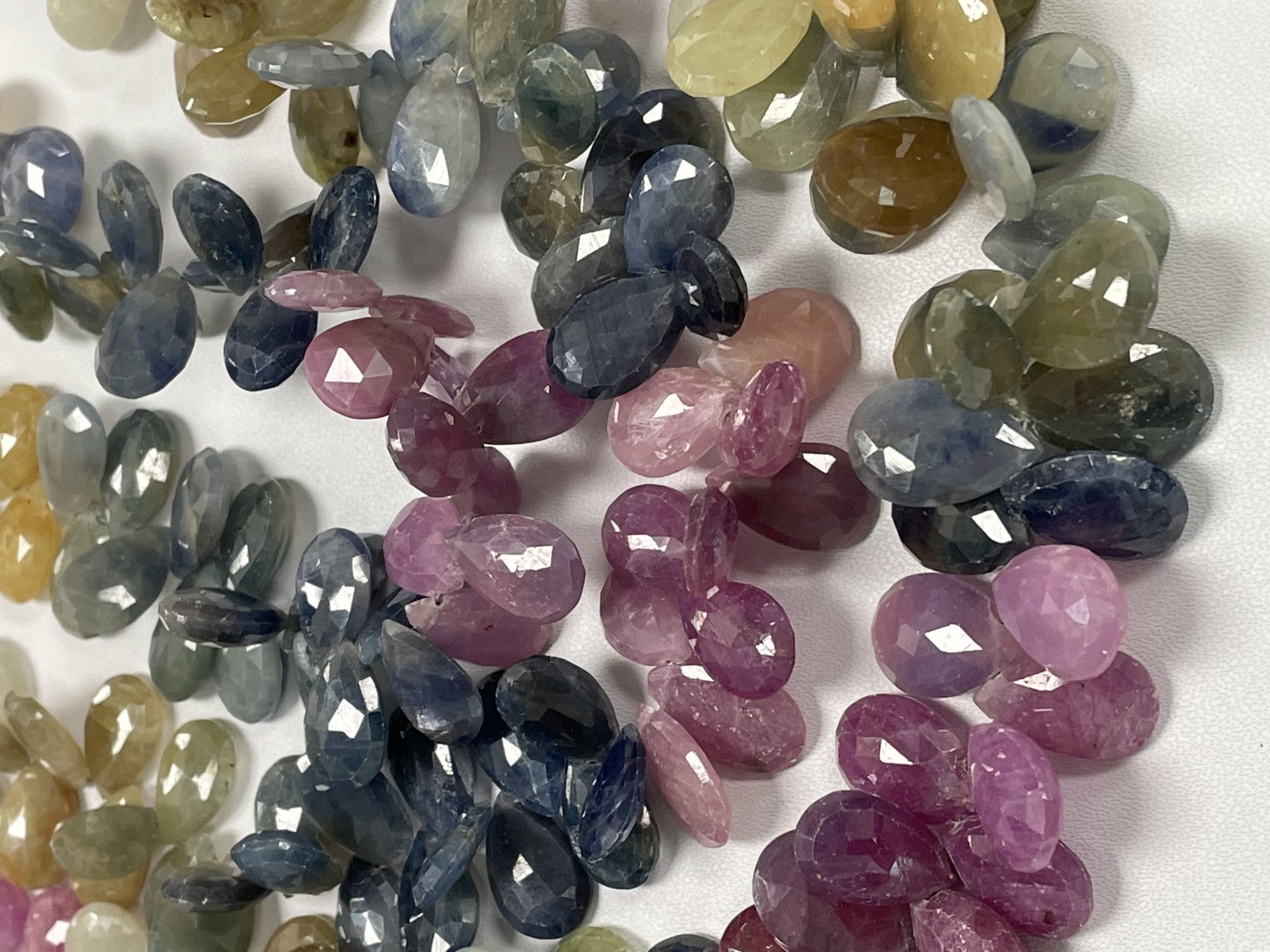 Multi Color Sapphire Pear Faceted