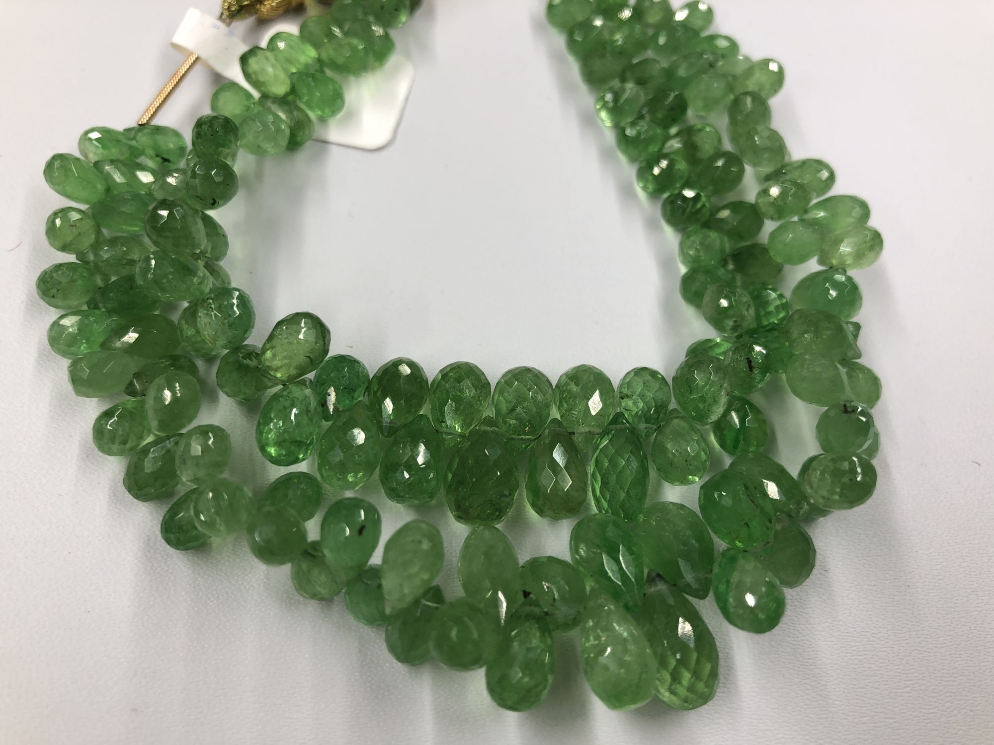 Natural Tsavorite Drops Faceted Graduated