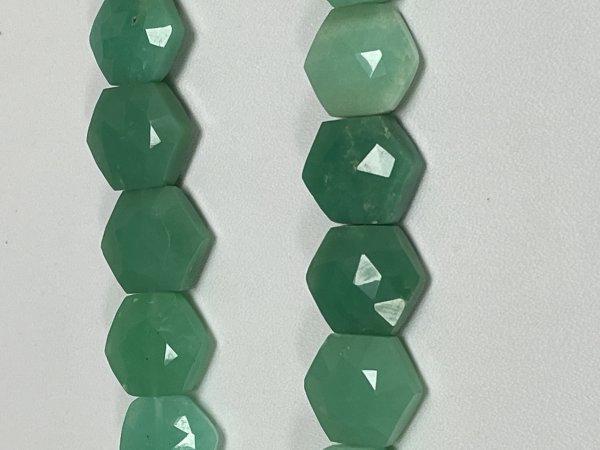 Chrysoprase Top Drilled Hexagon Faceted