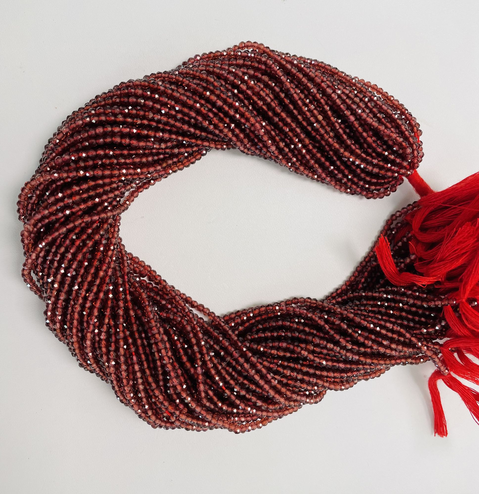 Red Garnet Rondelle Faceted