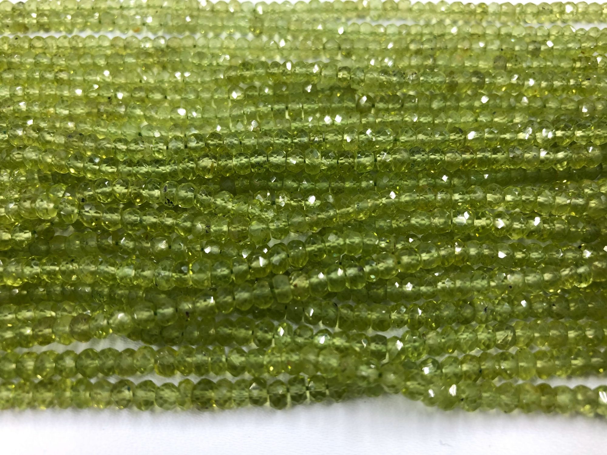 Peridot Rondelles Faceted