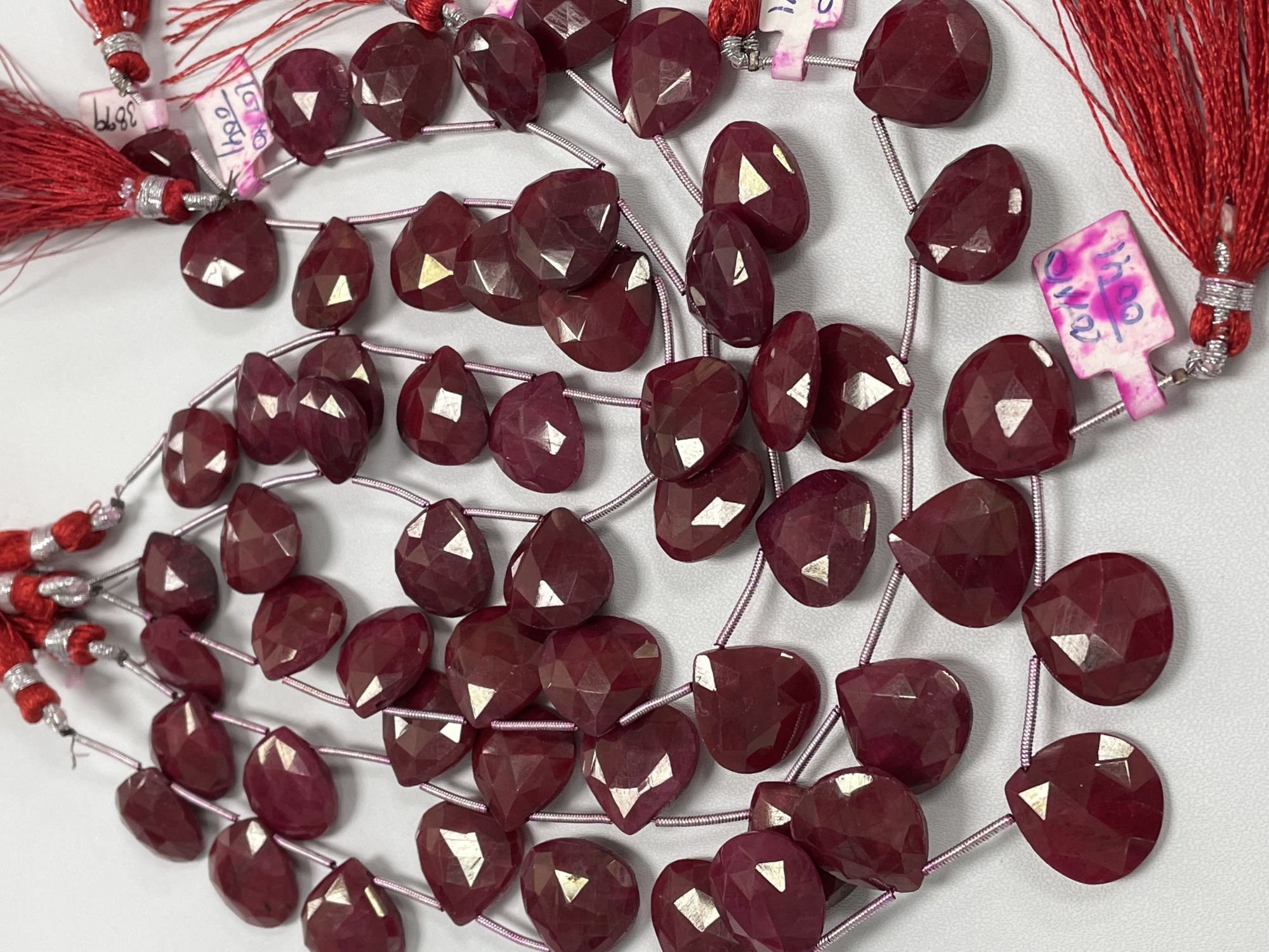 Dyed Ruby Heart Faceted