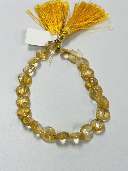 Citrine Coin Faceted