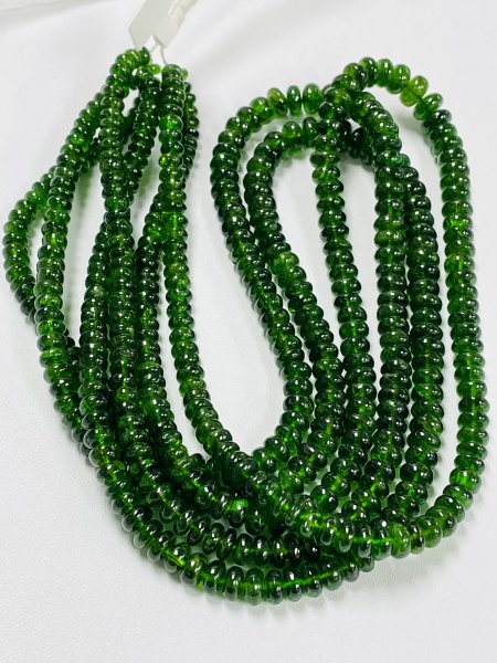 Chrome Diopside Rondelle Smooth