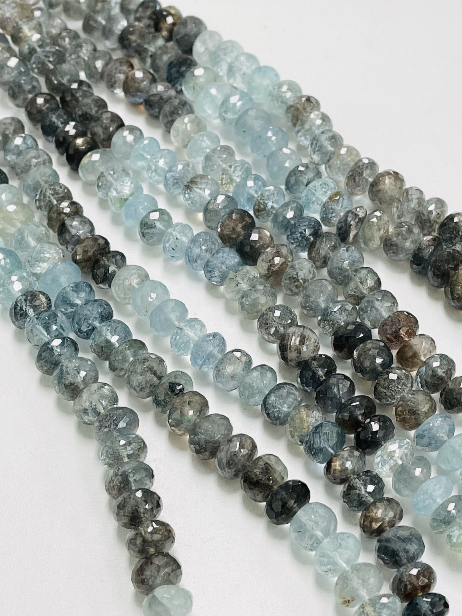 Copper Aquamarine Rondelle Faceted