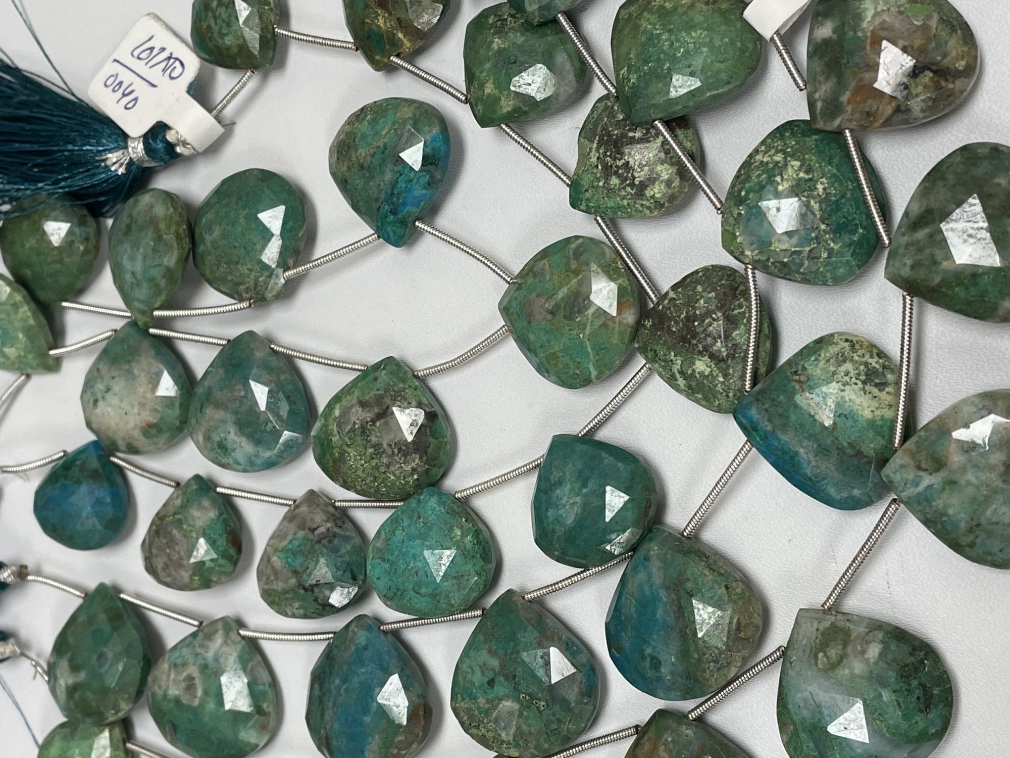 Chrysocolla Hearts Faceted