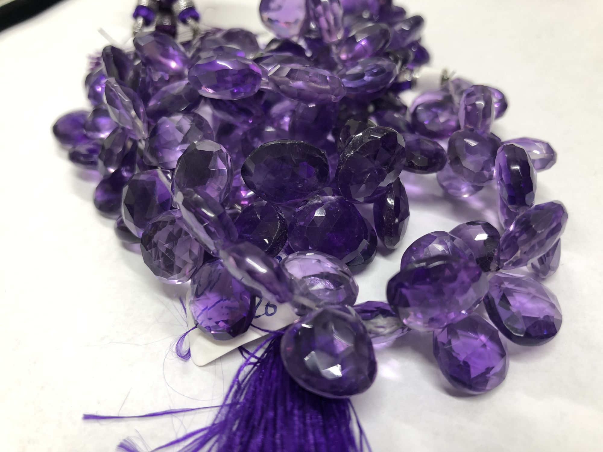 Amethyst Hearts Faceted