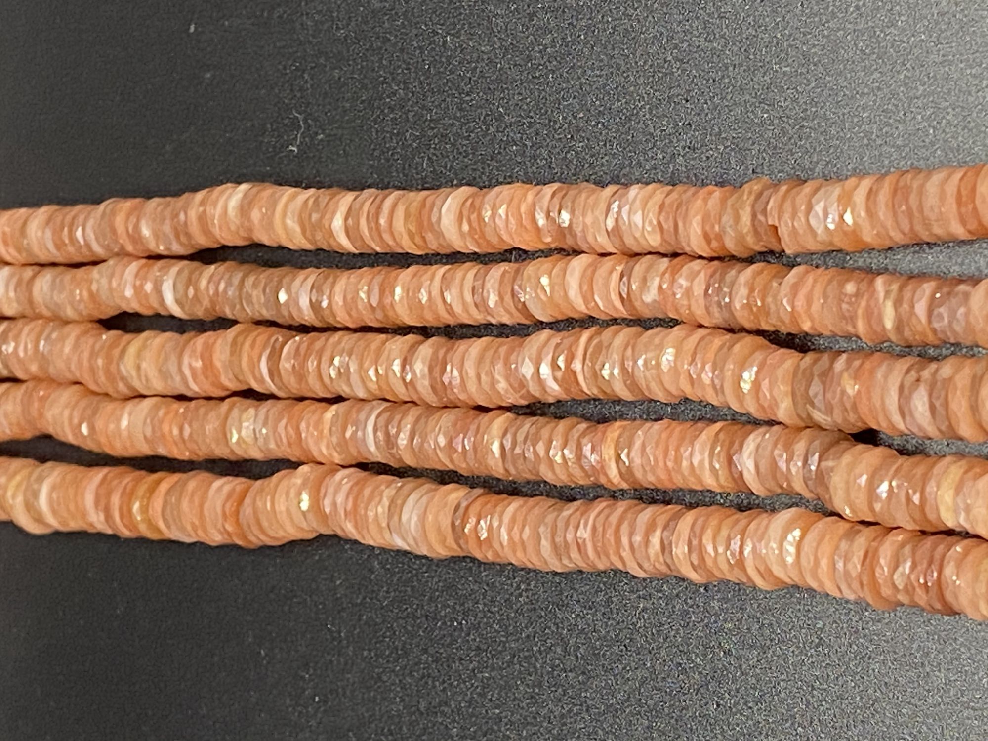 Peach MoonstoneTires Faceted