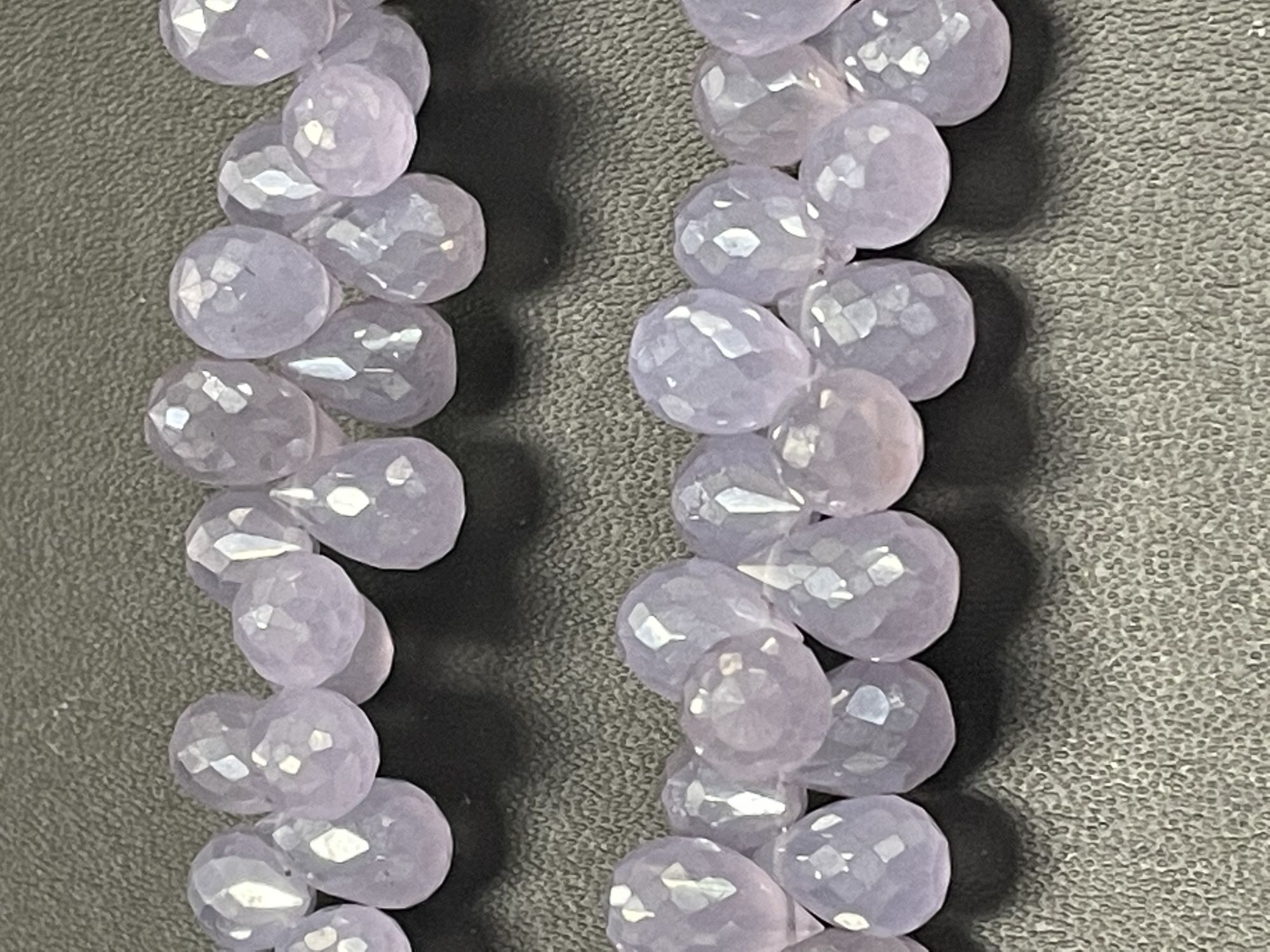 Coated Purple Chalcedony Drop Faceted
