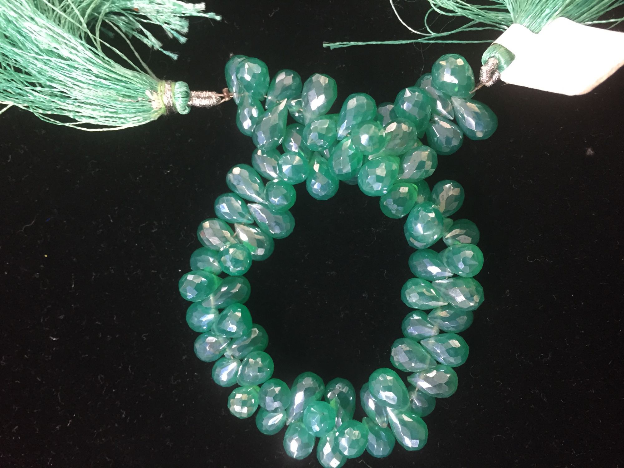 Mystic Green Onyx  Drops Faceted