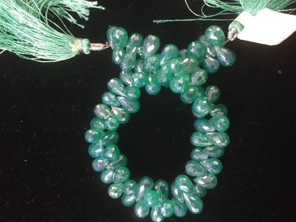 Mystic Green Onyx  Drops Faceted
