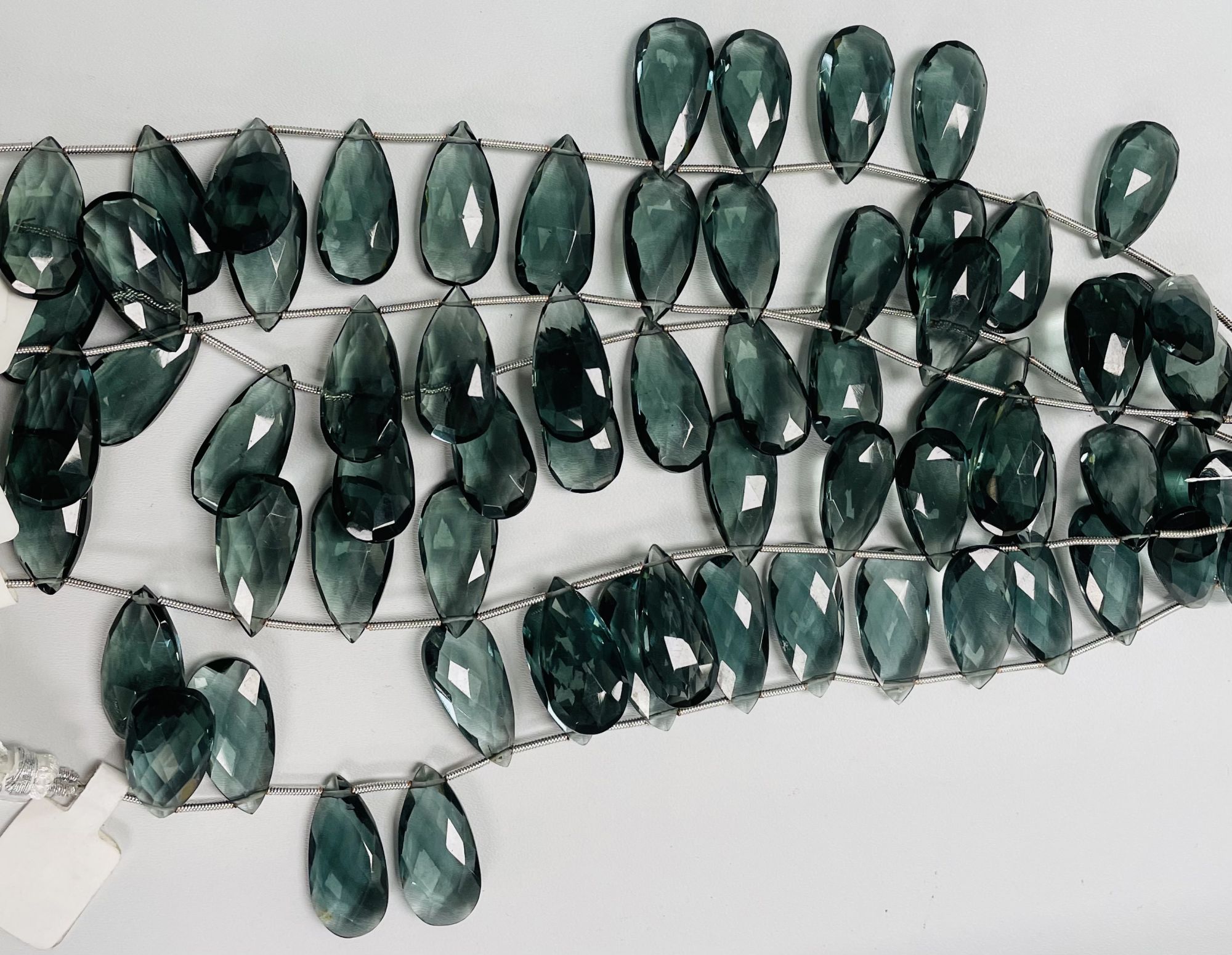 Grey Hydro Quartz Pear Faceted