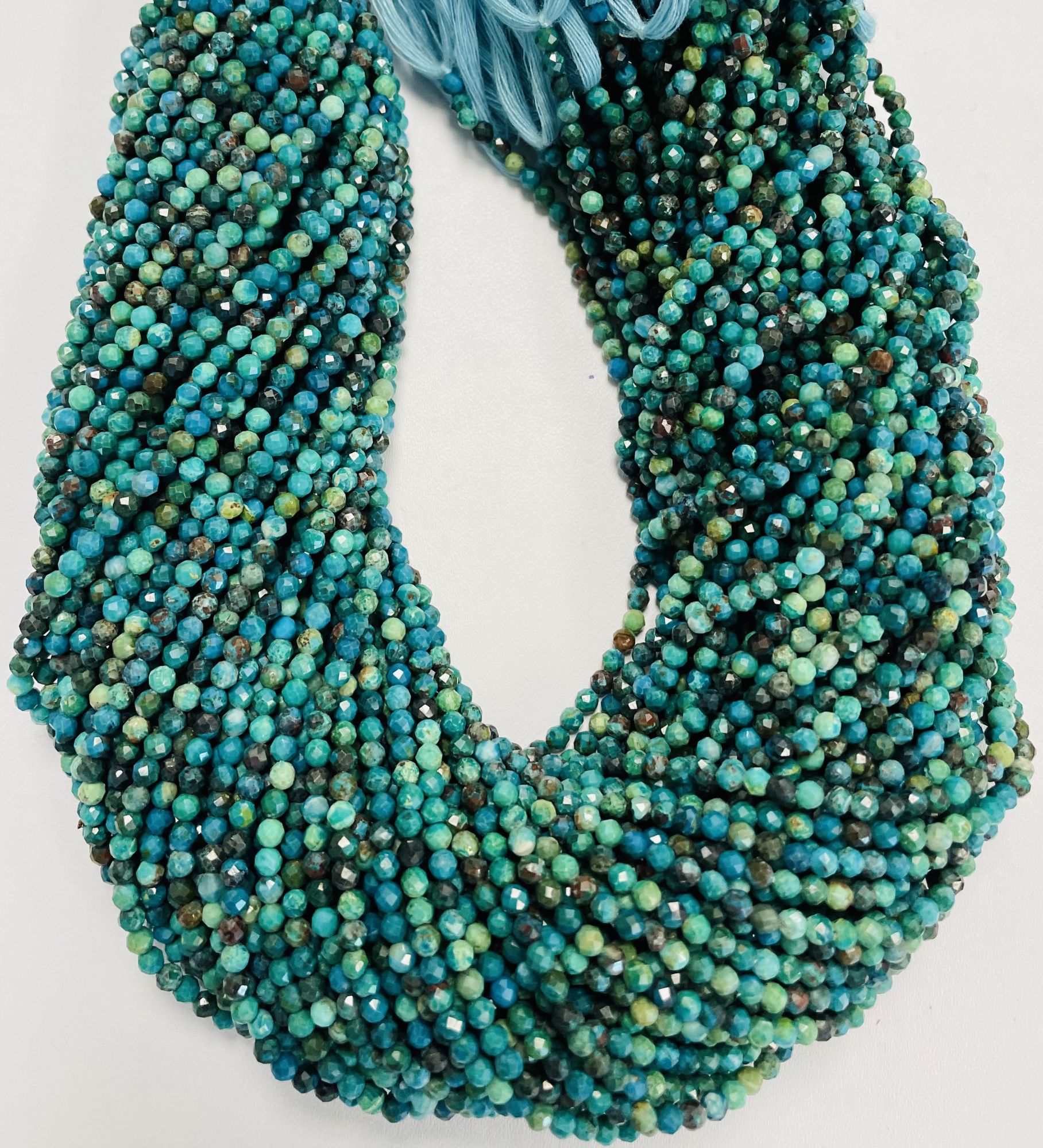 Chrysocolla Rondelle Faceted