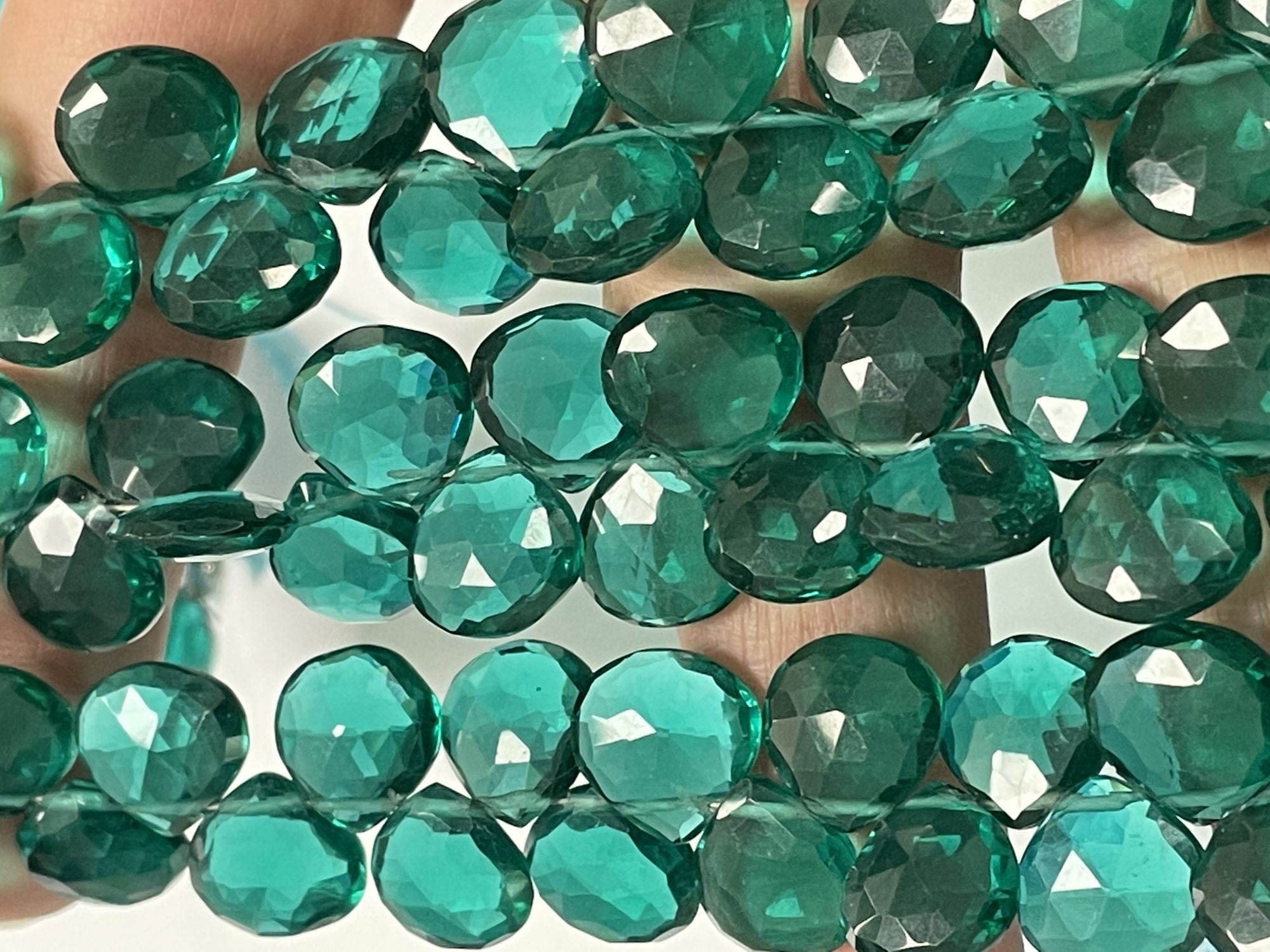 Teal Hydro Quartz Heart Faceted