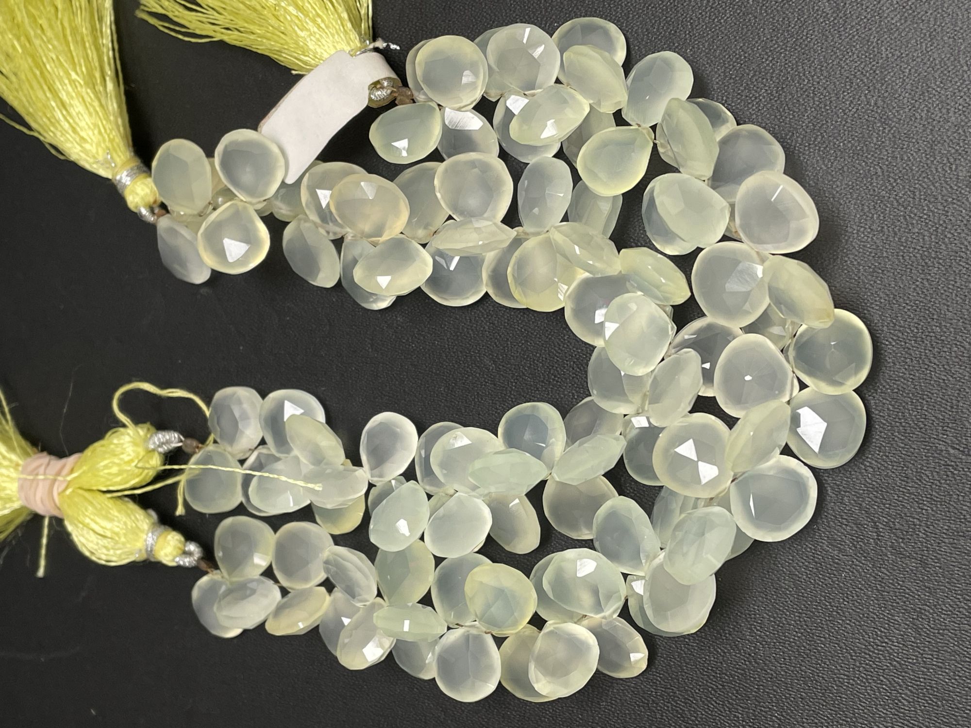 Light Green Chalcedony Heart Faceted