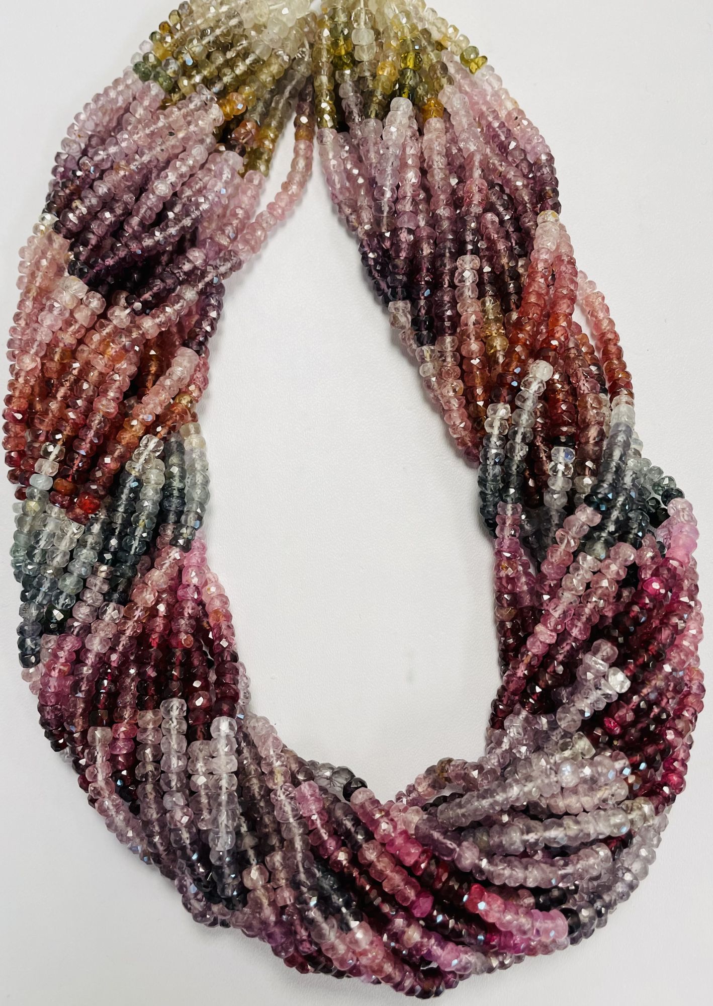 Multi Spinel Rondelle Faceted